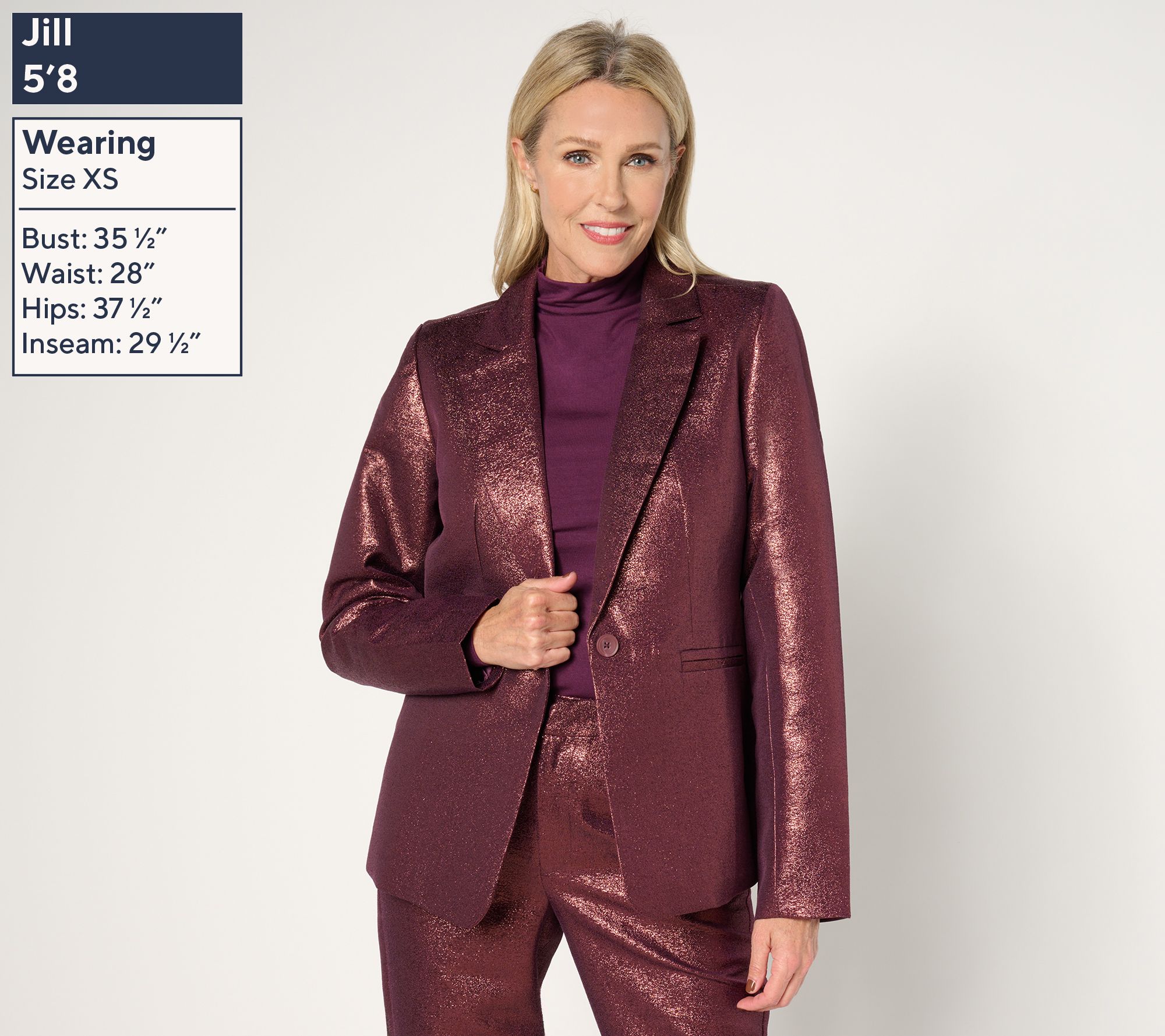 Joan Rivers Red Carpet Regular Metallic Shimmer Blazer