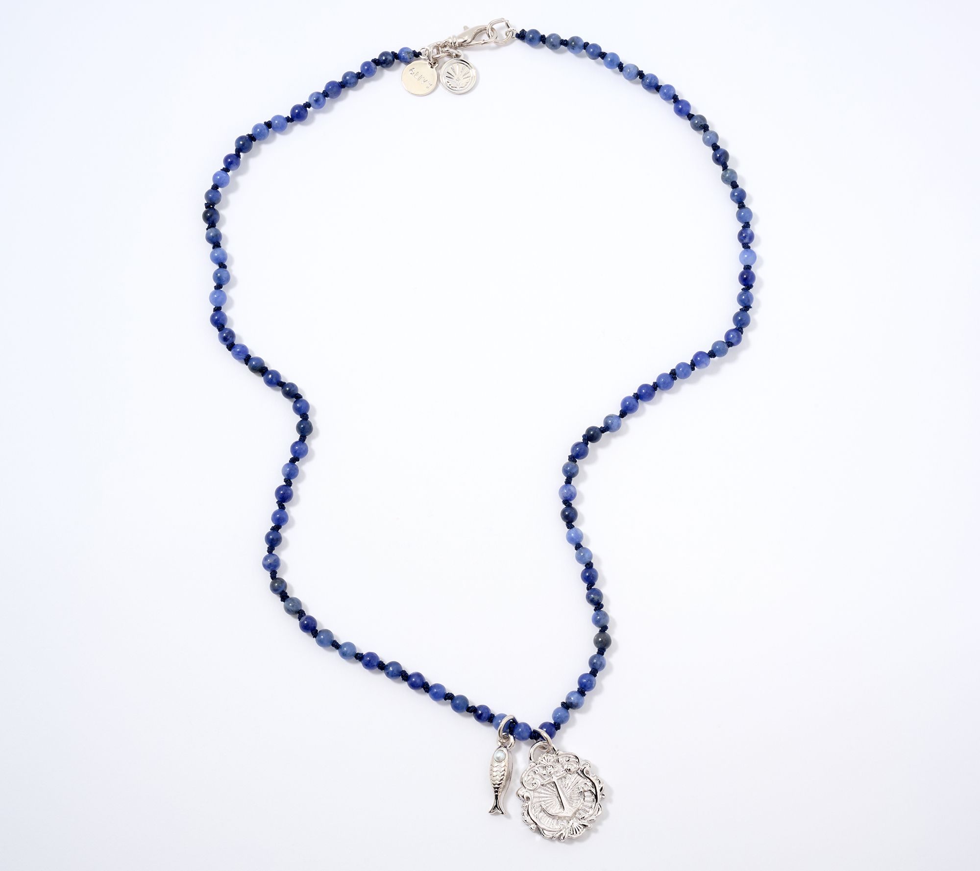 Divinely Guided by Theresa Caputo Sodalite Hand-Knotted Charm Necklace