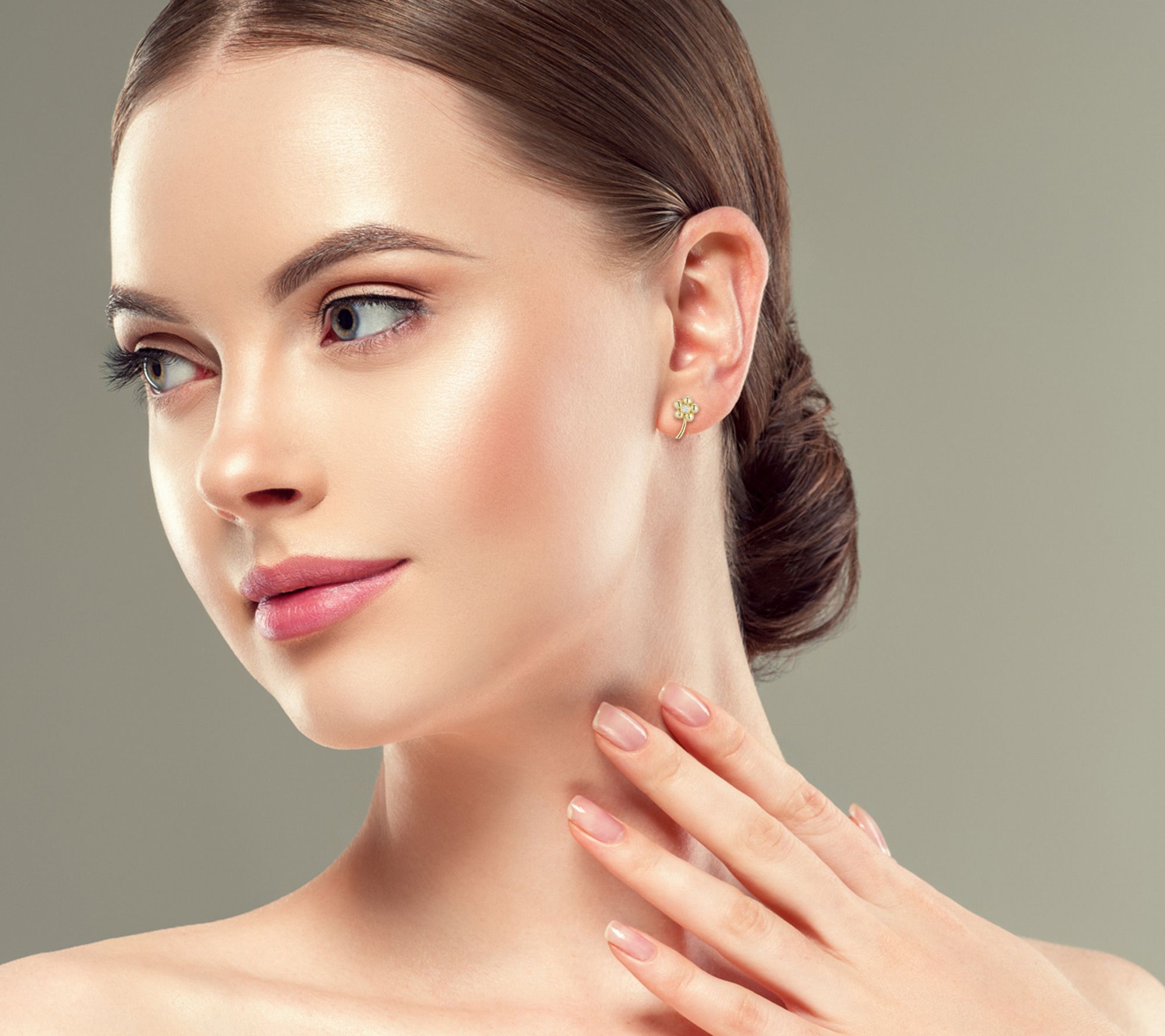 Luminosa Gold Diamond Flower Stud Earrings, 14K