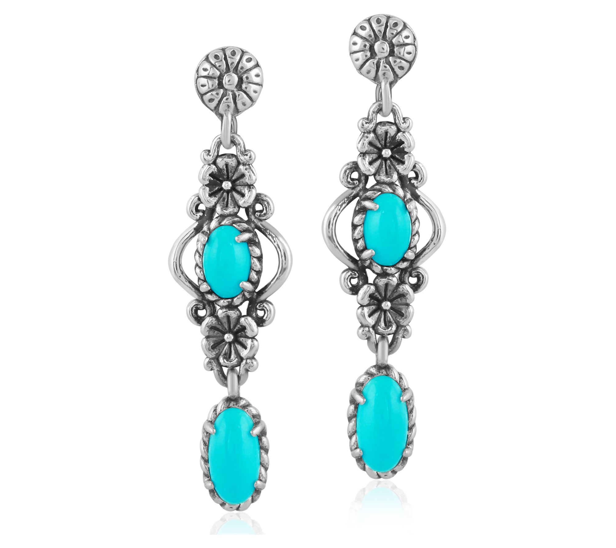 American West Sterling Silver Gemstone Dangle Earrings