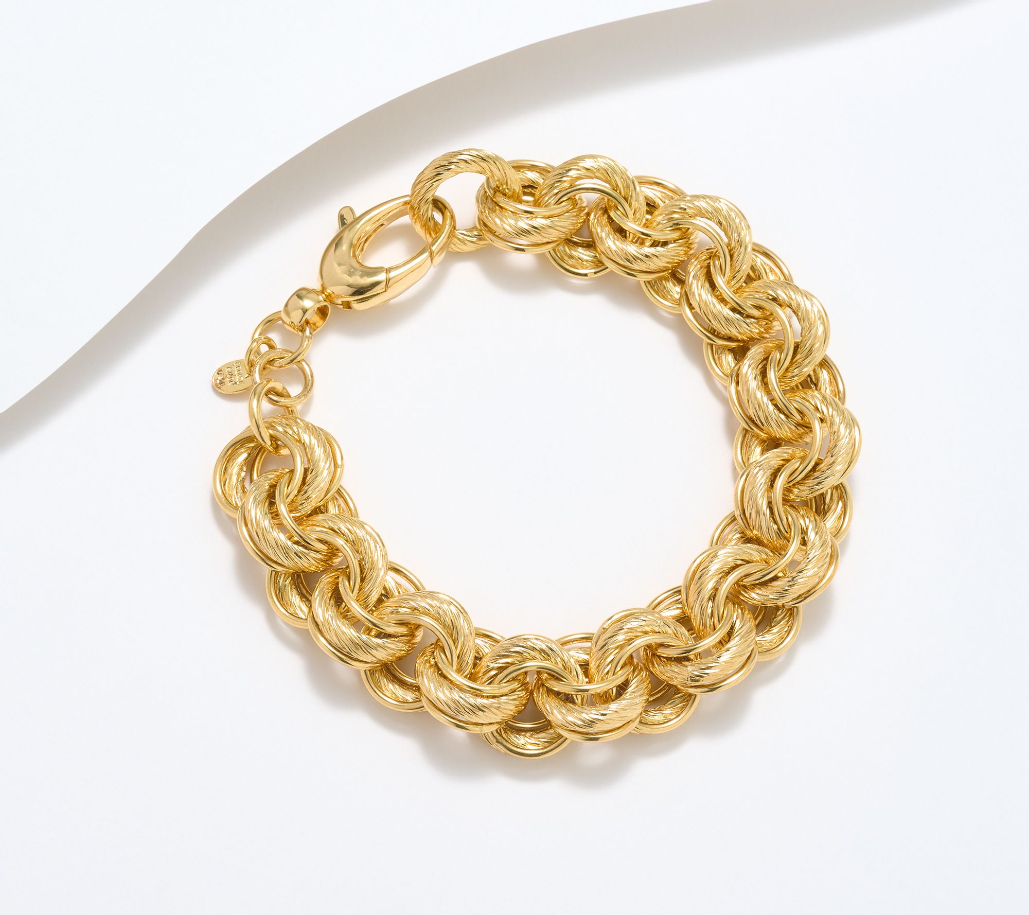 David Markstein Bronze Polished & Ribbed Textured Rolo Bracelet