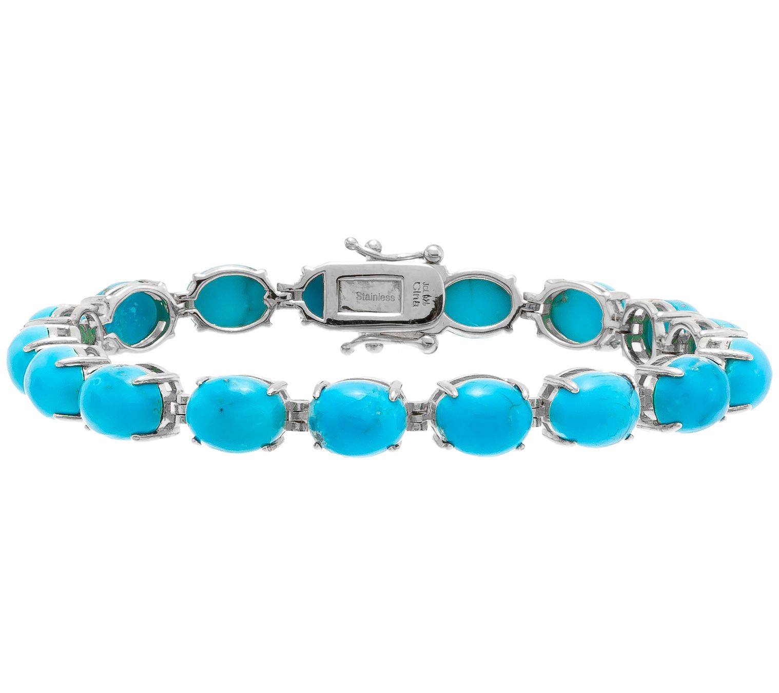 Affinity Gems Turquoise Tennis Bracelet, Sterling Silver
