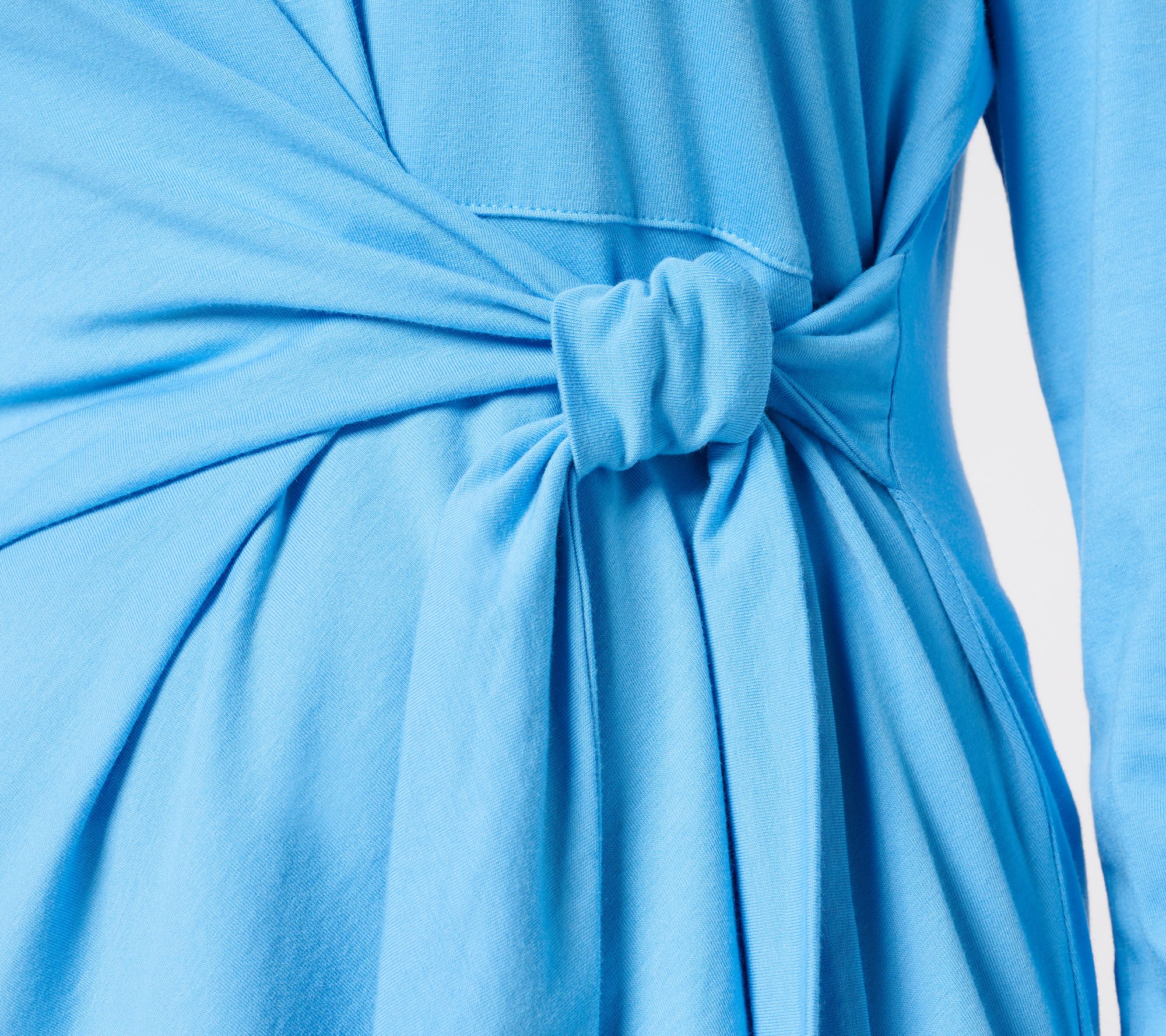 Denim & Co. Beach Jersey Regular Bracelet Sleeve Tunic with Tie