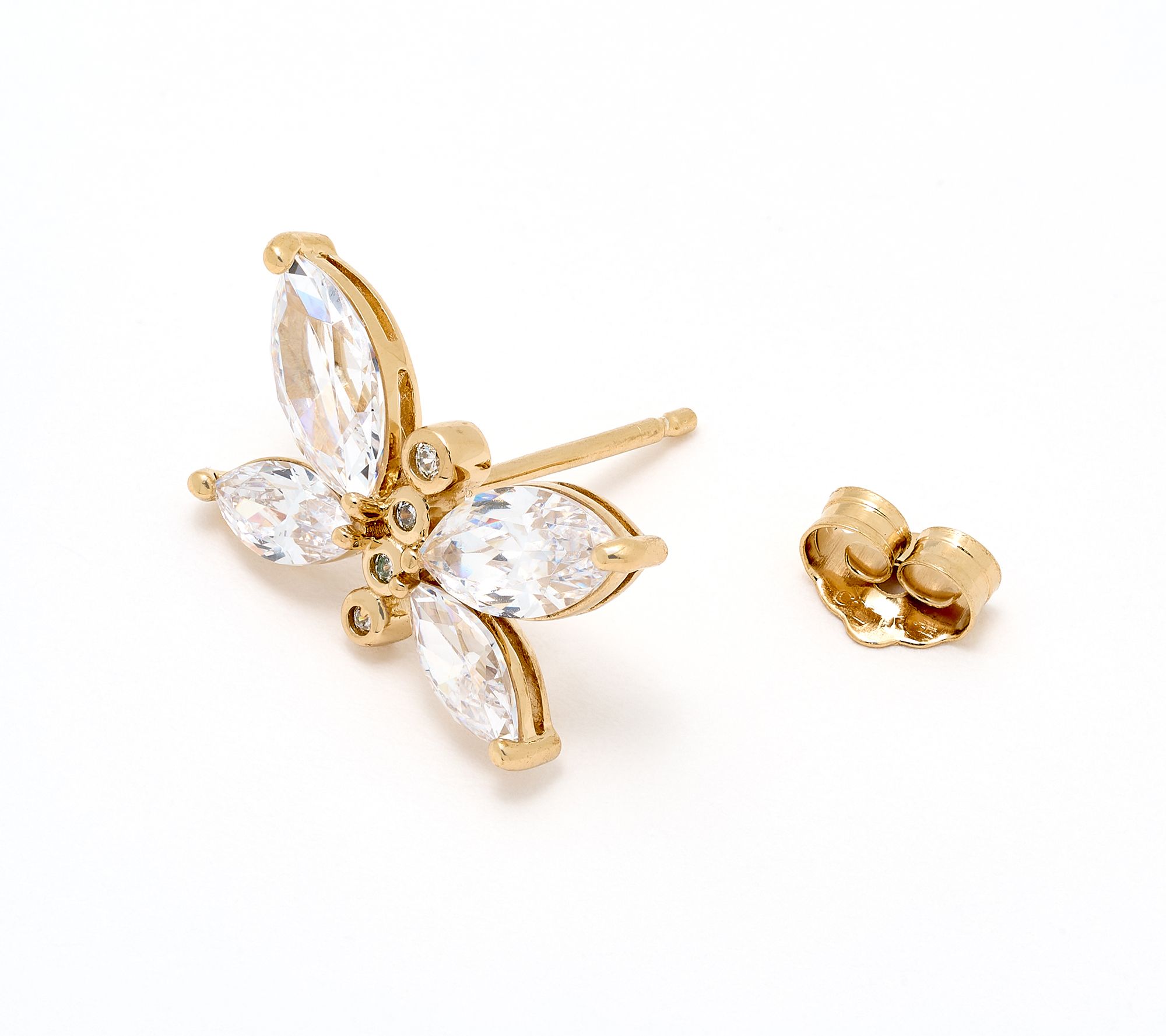 Diamonique x Lulu Frost Butterfly Stud Earrings, Sterling Silver