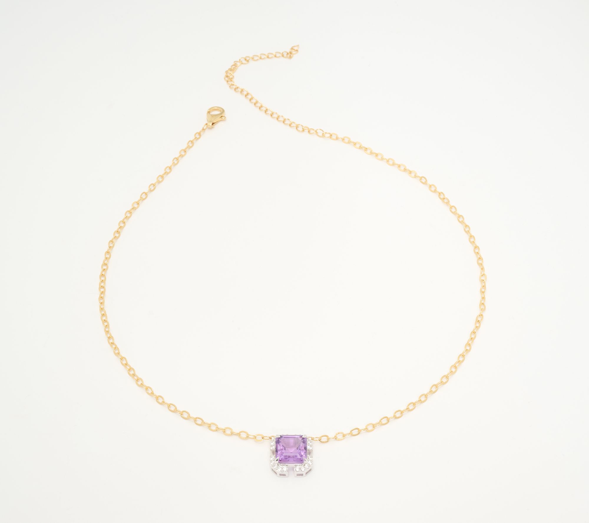 JEN by Jennifer Miller Asscher Cut Necklace, Sterling Silver