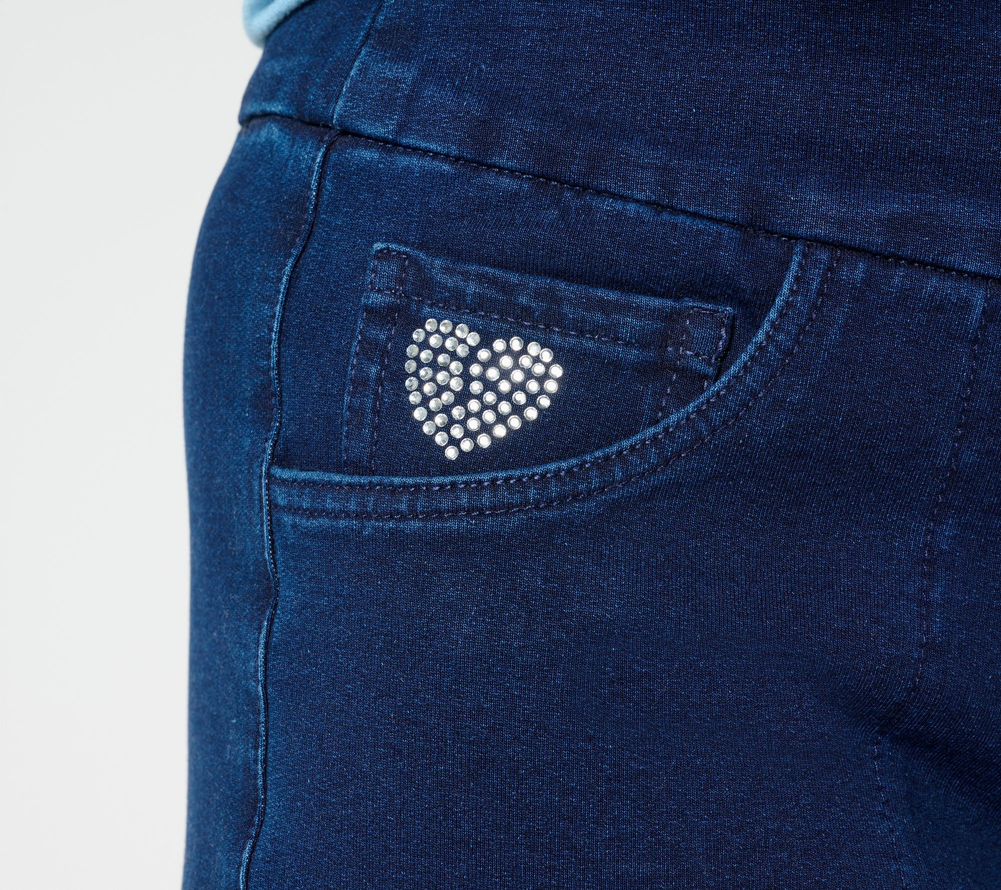 Quacker Factory DreamJeannes Short Flat Waist Straight Leg Ankle Pants