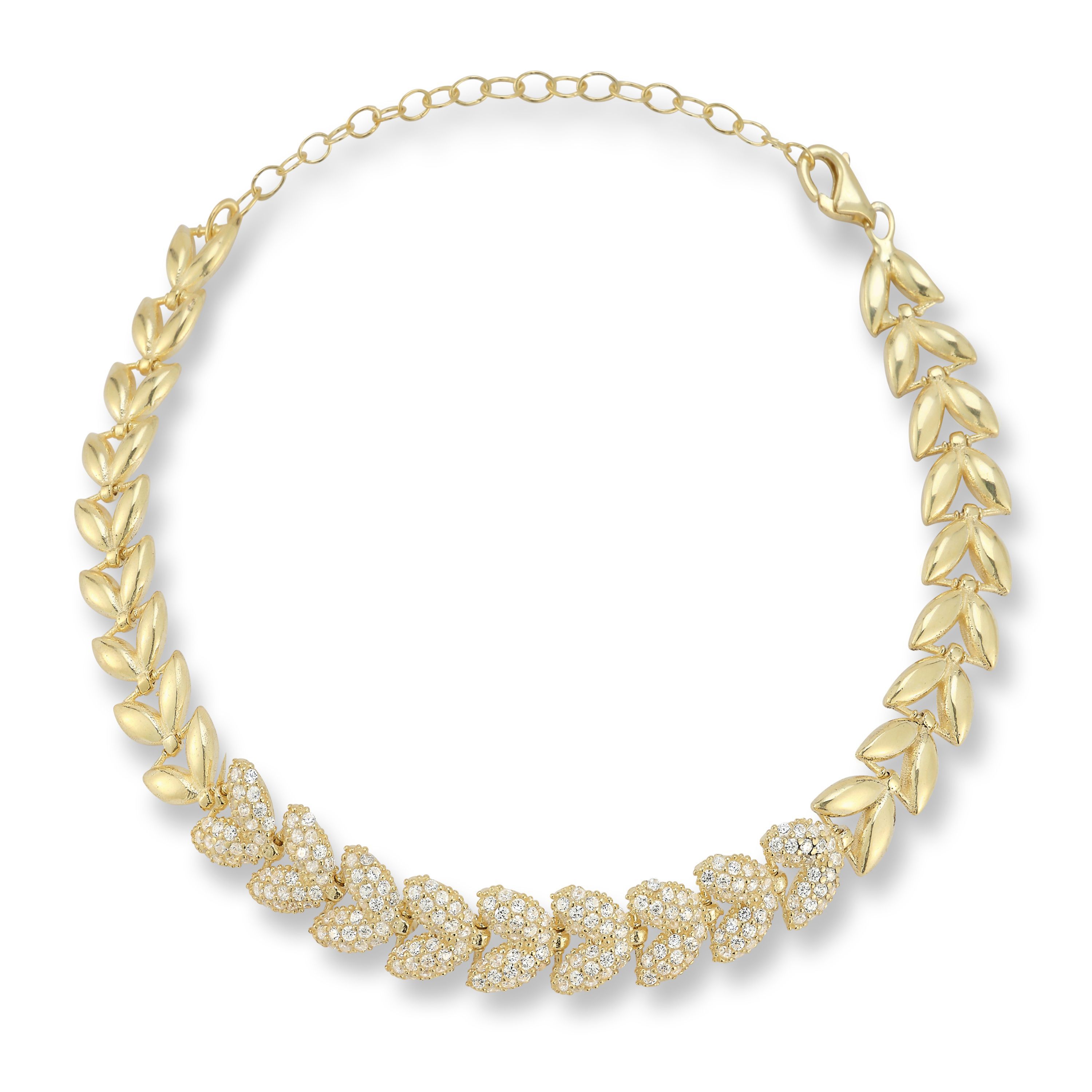 Sterlina Silver Pave Puffed Chevron Bracelet, Sterling