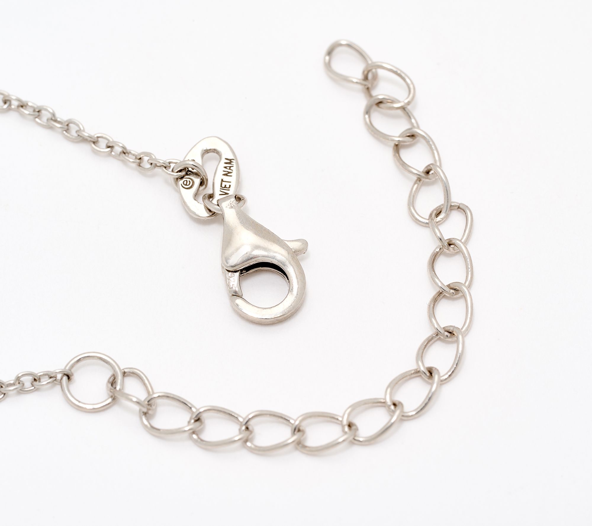 Diamonique Puffy Initial Necklace, Sterling Silver