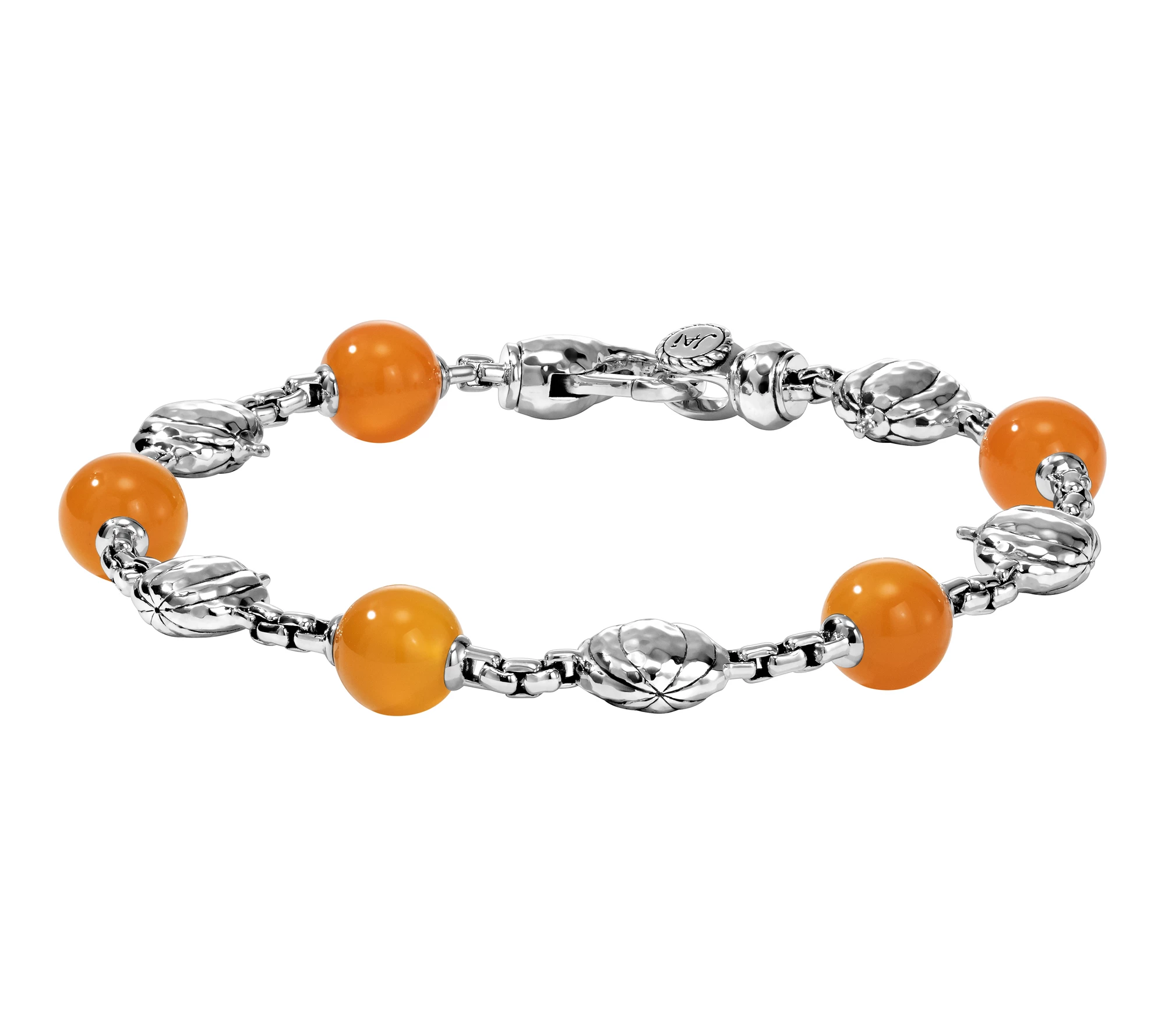 JAI Sterling Holiday Symbol Gemstone Bead Box Chain Bracelet