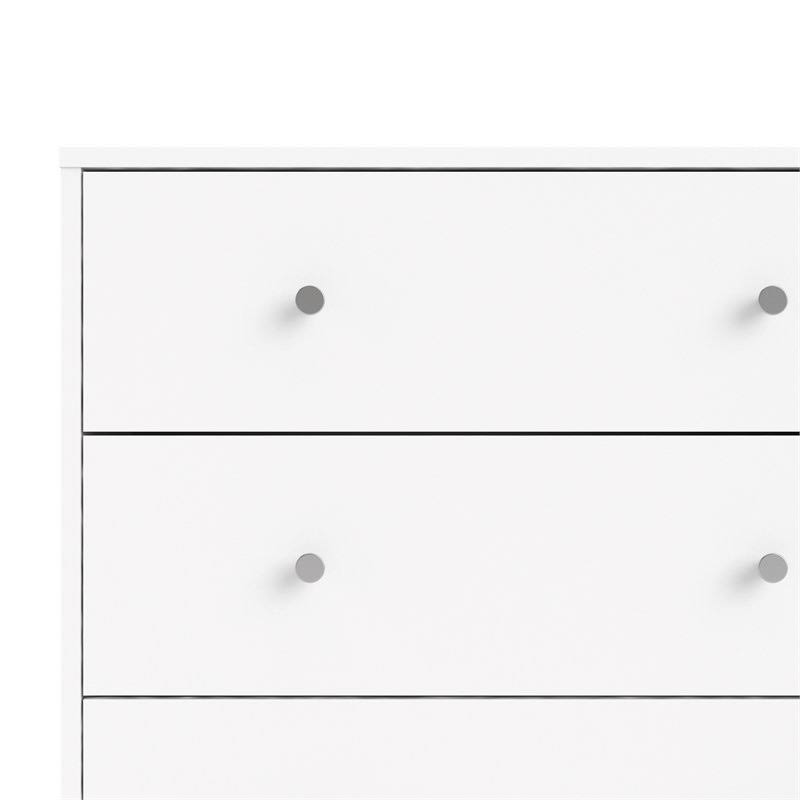 Levan Home Contemporary Wide 6 Drawer Double Bedroom Dresser in White