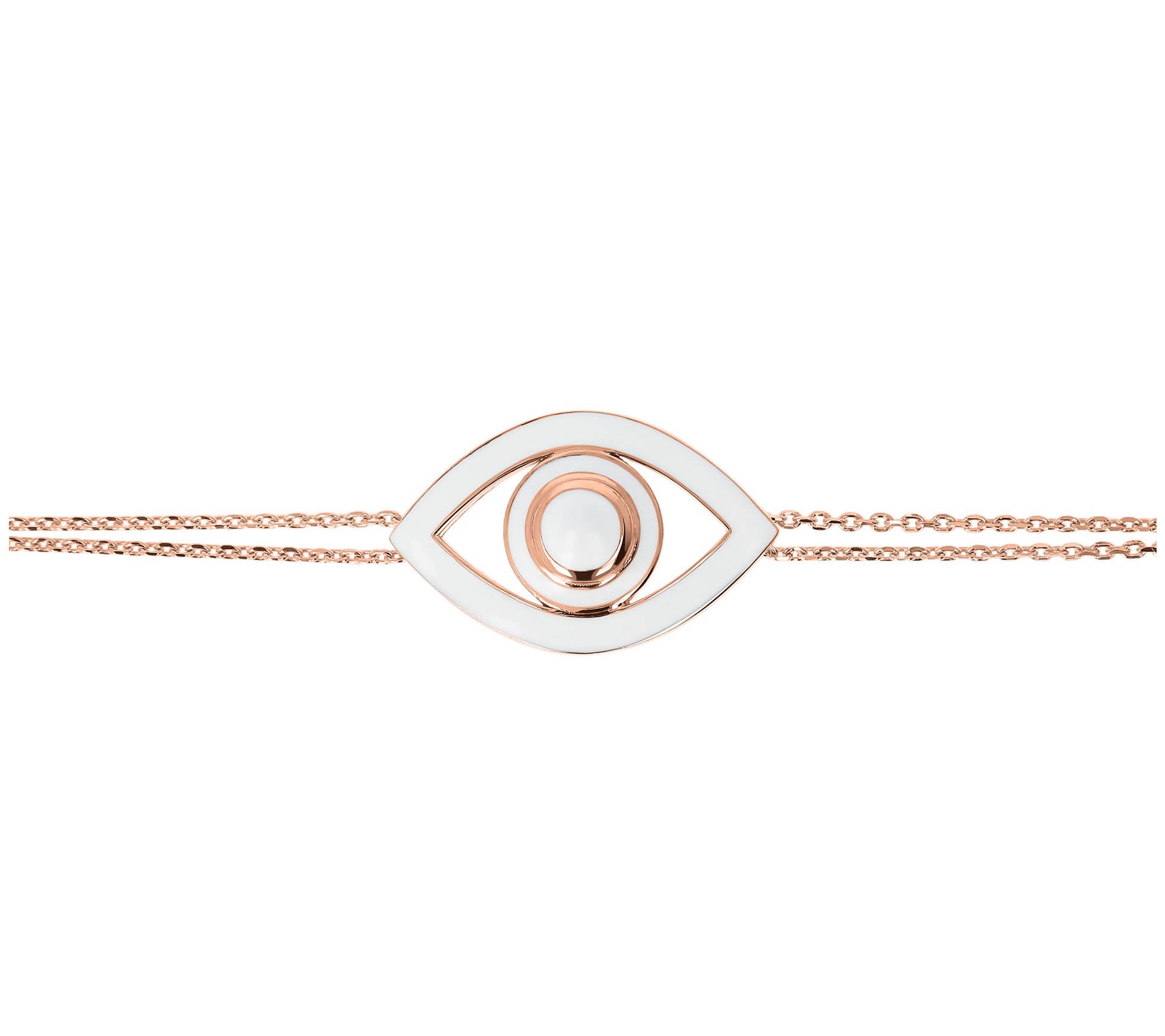 Netali Nissim Enamel Bold Evil Eye Bracelet, 18K Rose Plated