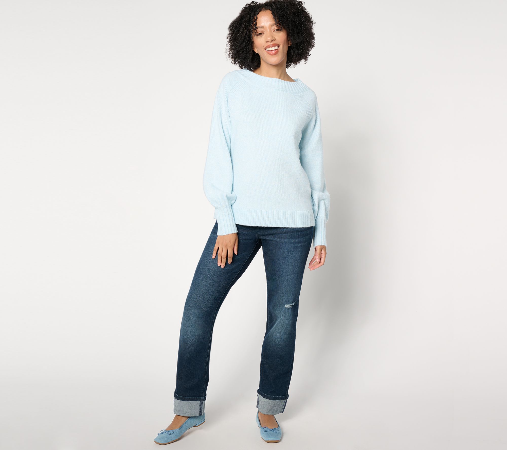 Me by Jennie Garth Bailey Boatneck Sweater with Raglan Detail