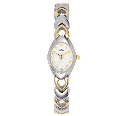Bulova Women's Two-tone Bracelet Watch with White Dial