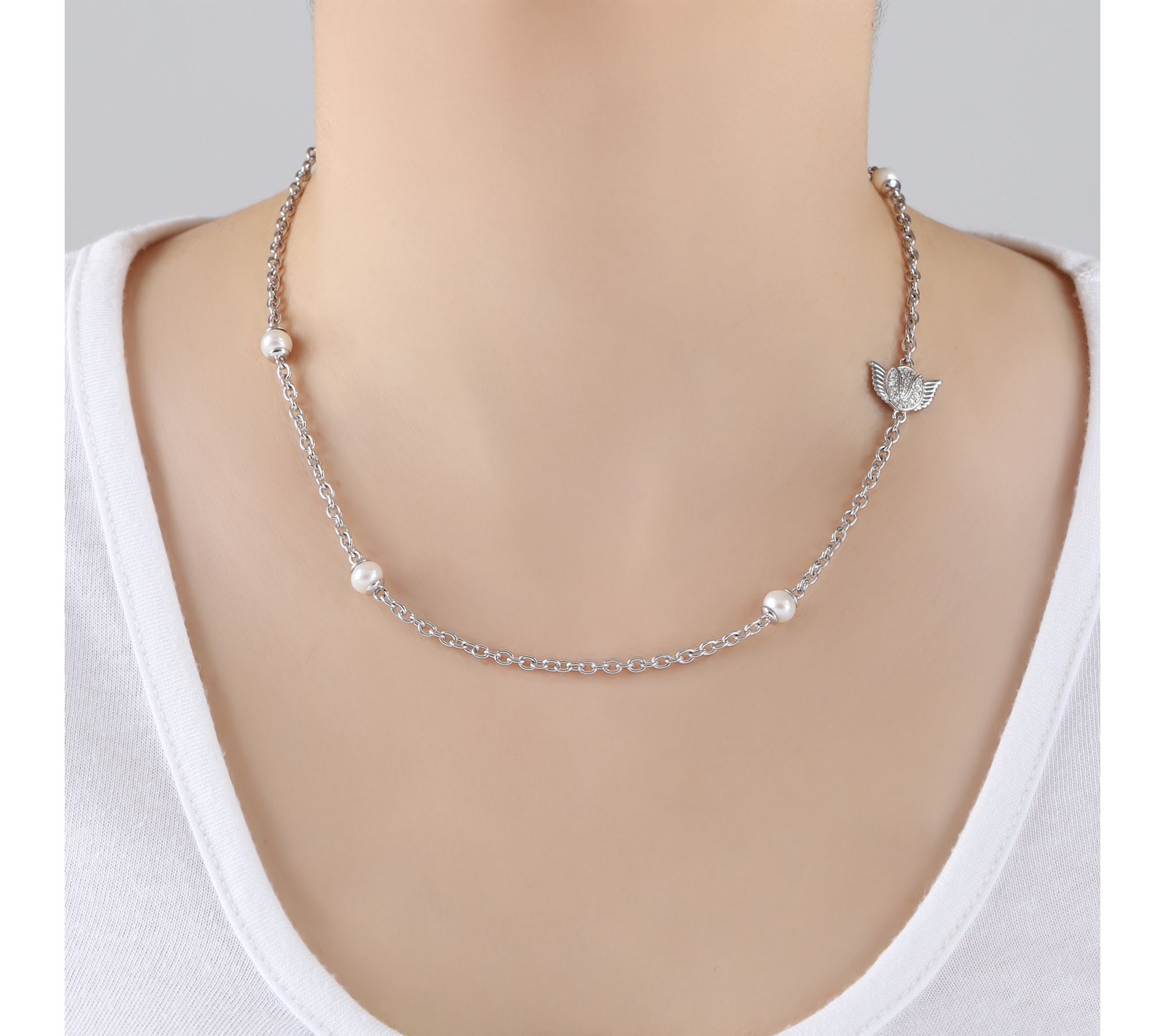 Goddaughters Sterling Silver Angel on my Shoulder Necklace