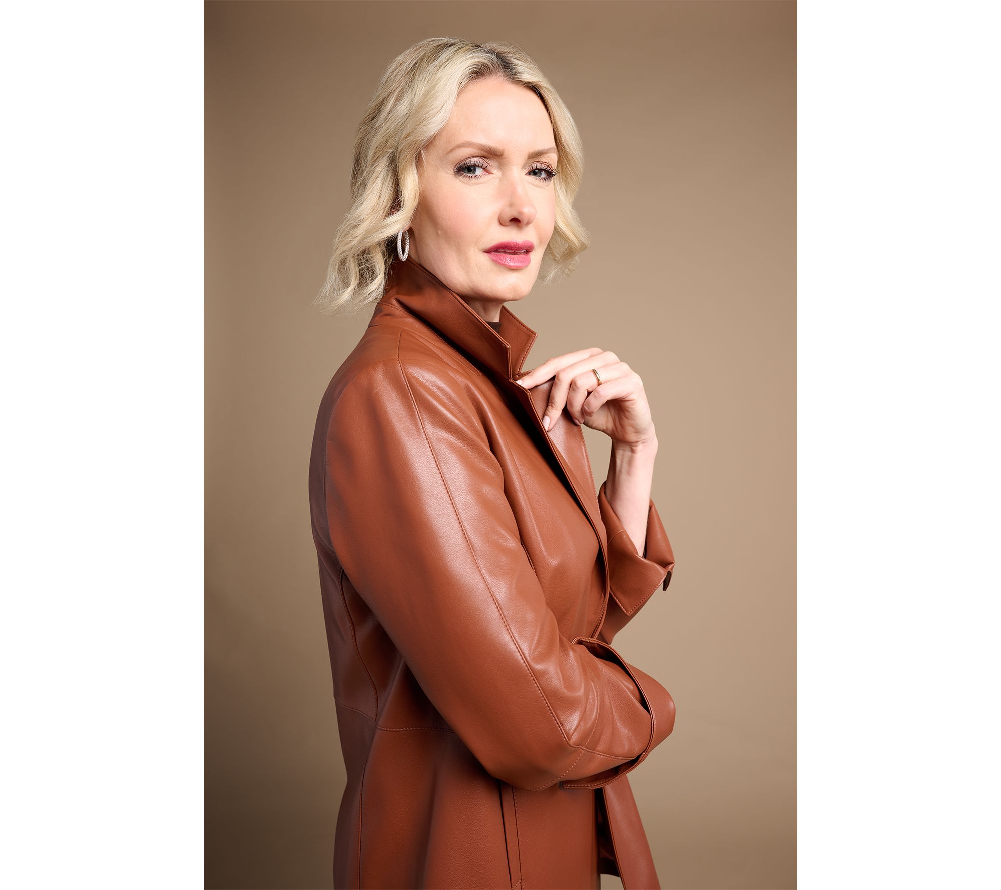 Dennis Basso Regular Luxe Faux Leather Jacket