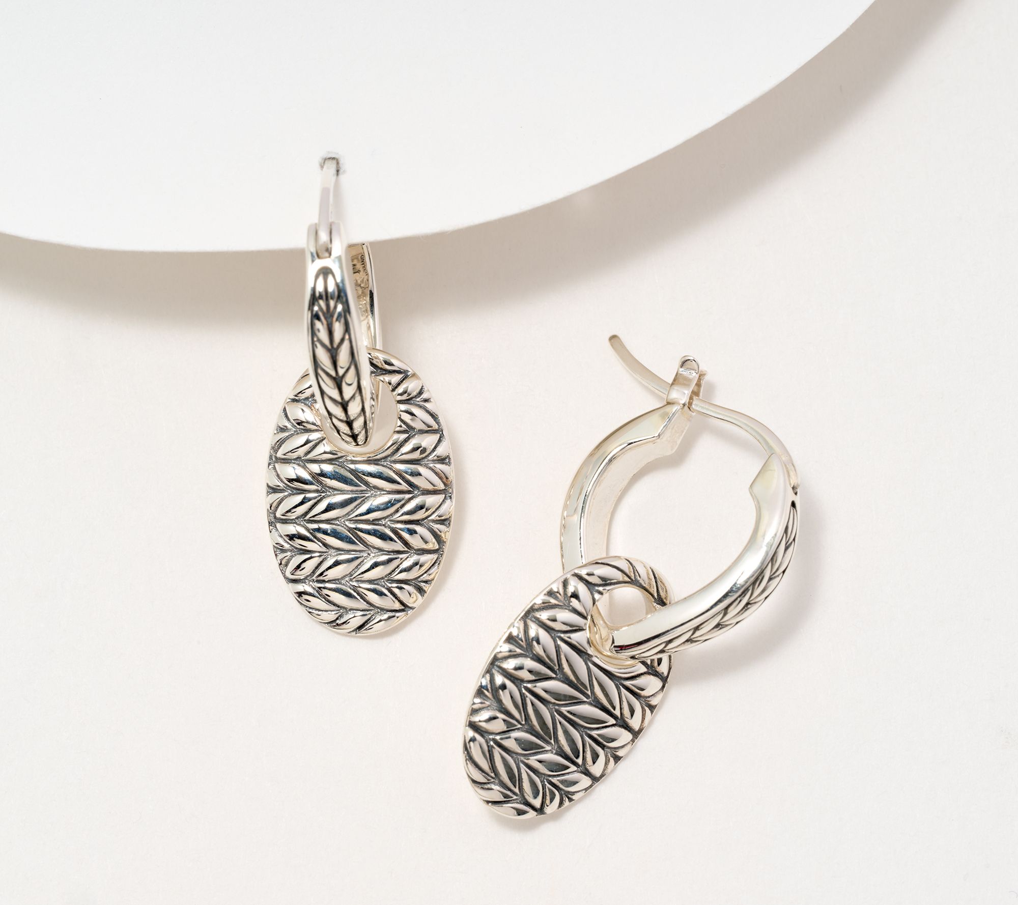 JAI Sterling Silver Removable Mariner Link Hoop Earrings