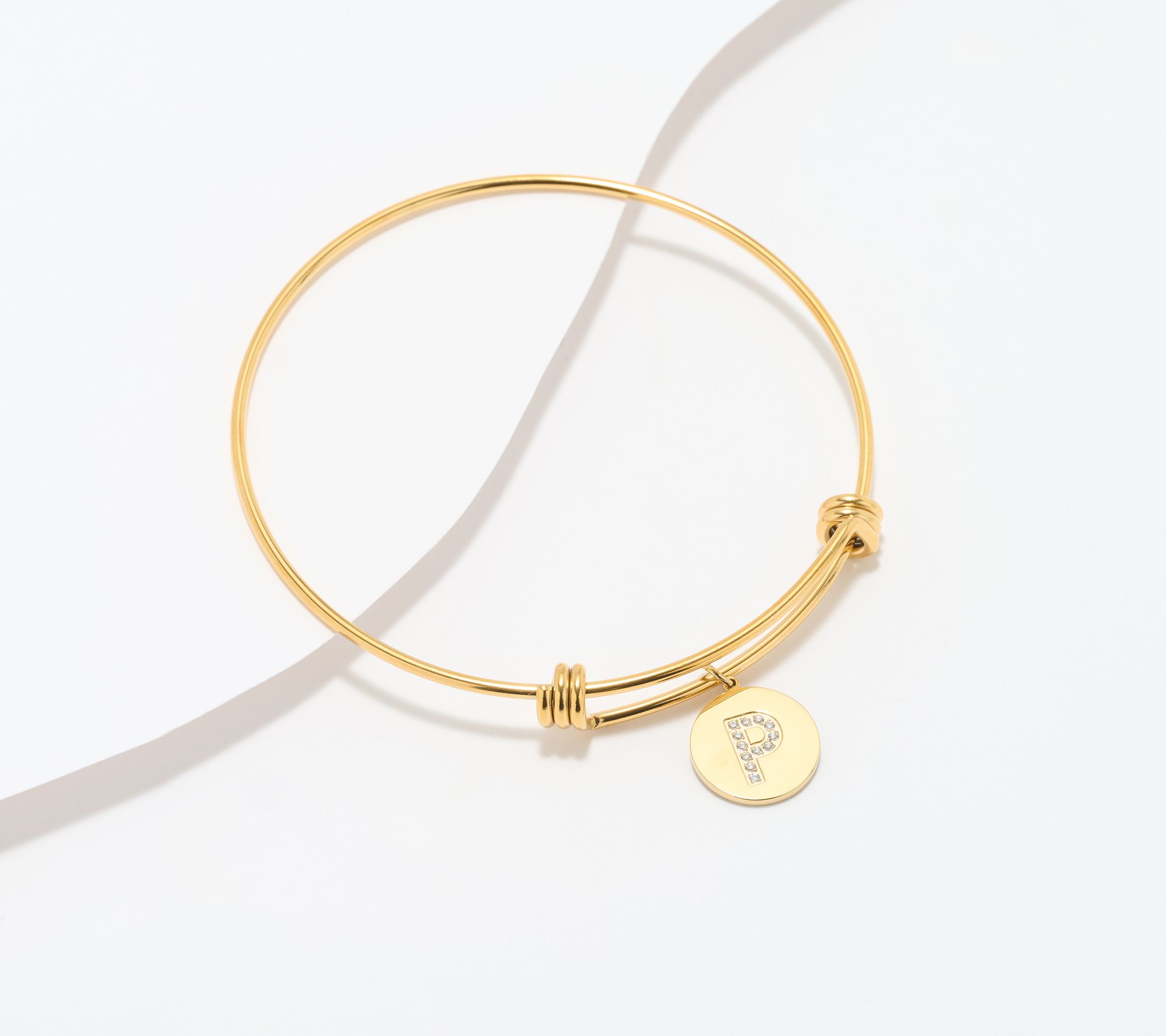 Steel by Diamonique Initial Bracelet, Goldtone