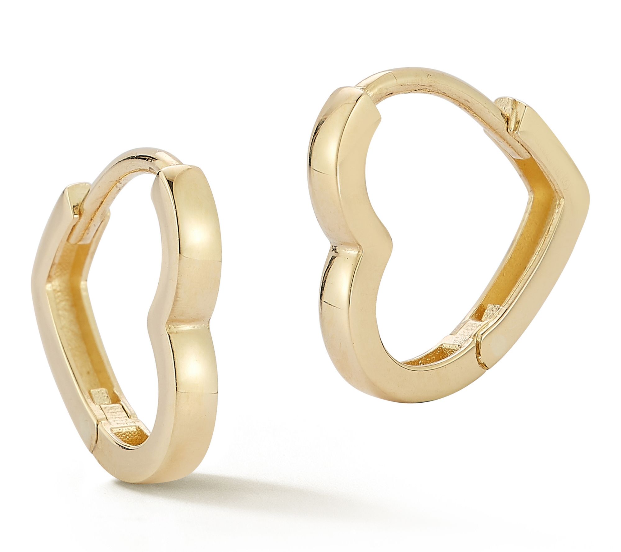 Luminosa Gold Sideways Heart Huggie Hoop Earrings, 14K