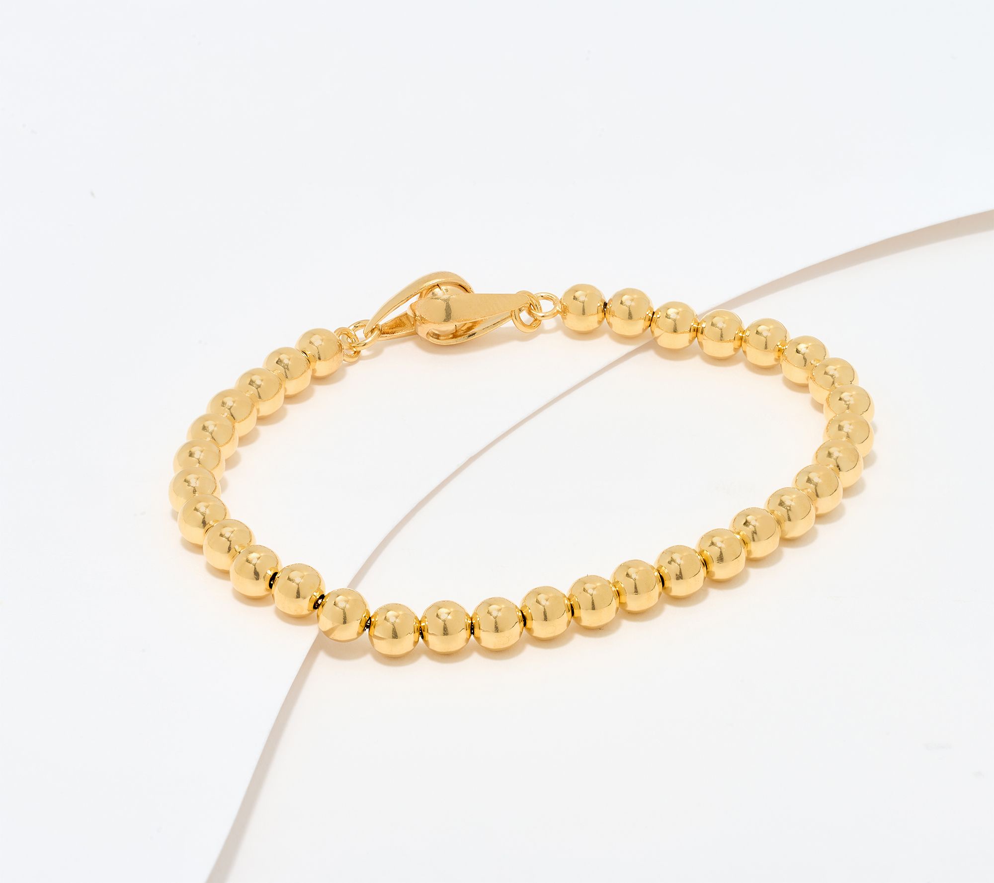 UltraFine 950 Silver Beaded Chain Magnetic Clasp Bracelet