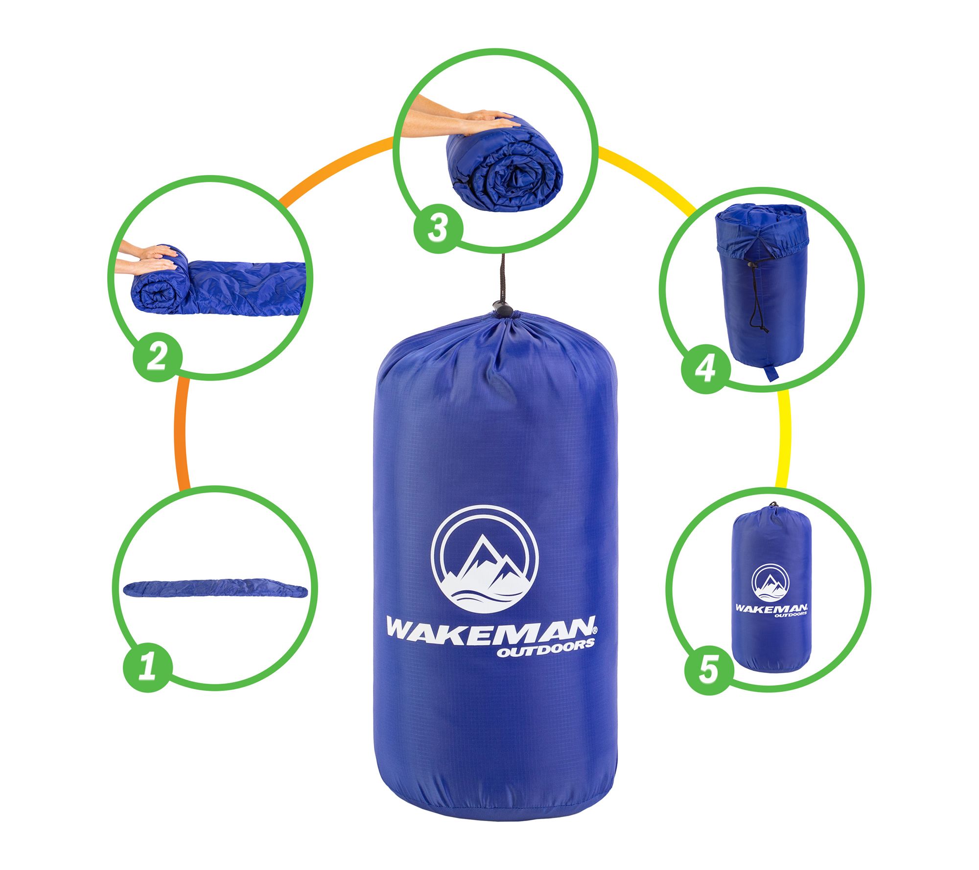 Wakeman Mummy Sleeping Bag Cold Weather Rated 25F Waterproof