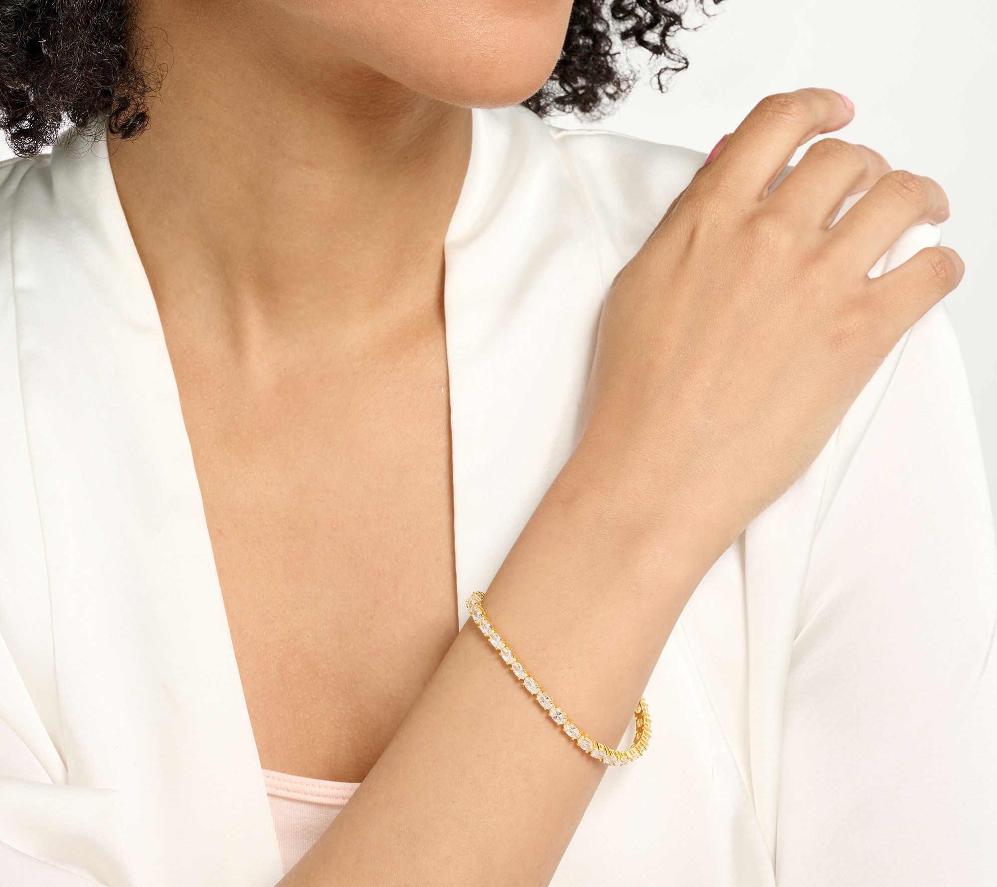 Diamonique Classics Oval Tennis Bracelet, Sterling Silver