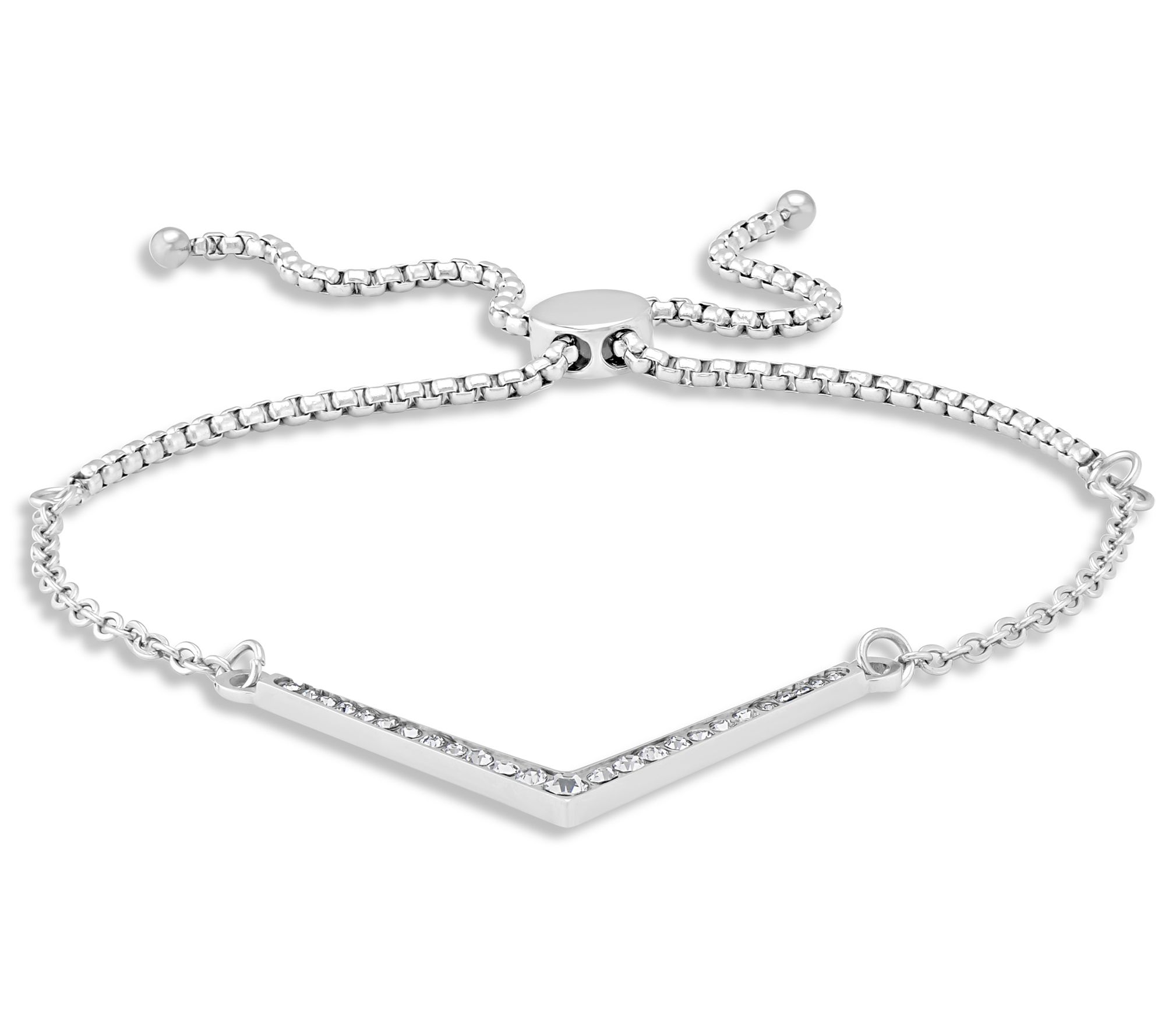 Steel by Design Adjustable Crystal Bracelet