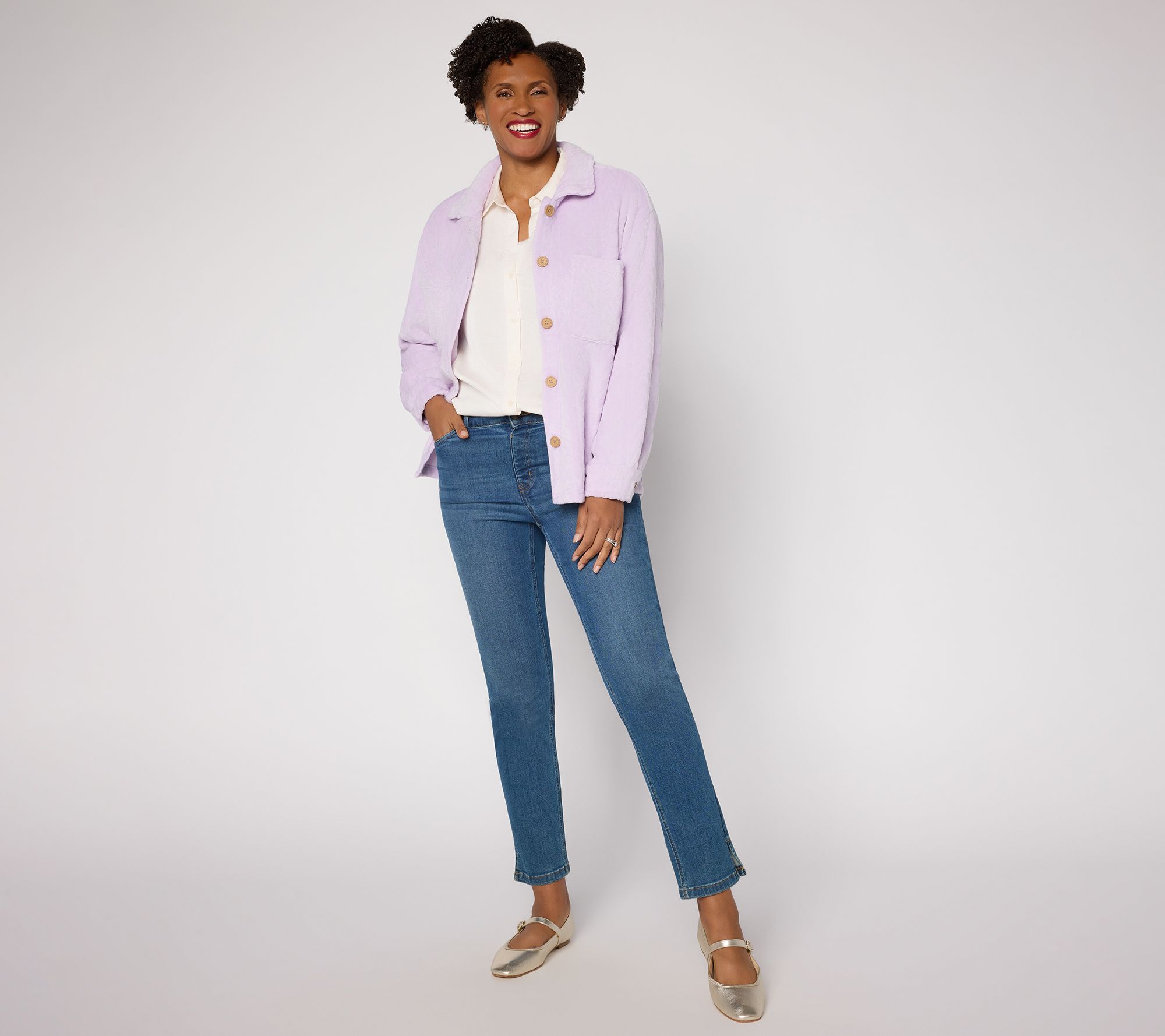 MUK LUKS Cable Fleece Lounge Shacket