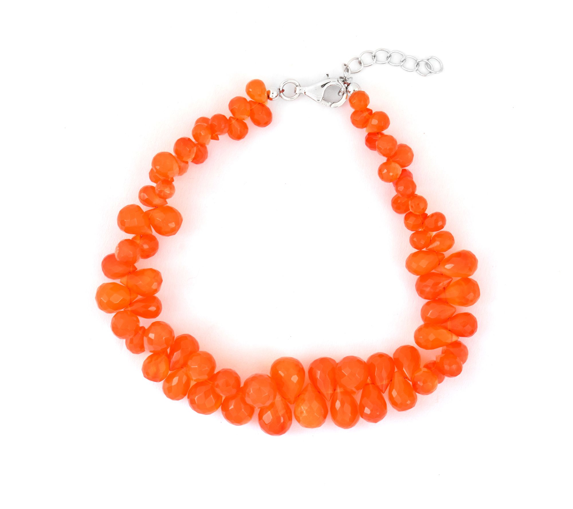 Affinity Gems Sterling Silver Carnelian Beaded Bracelet