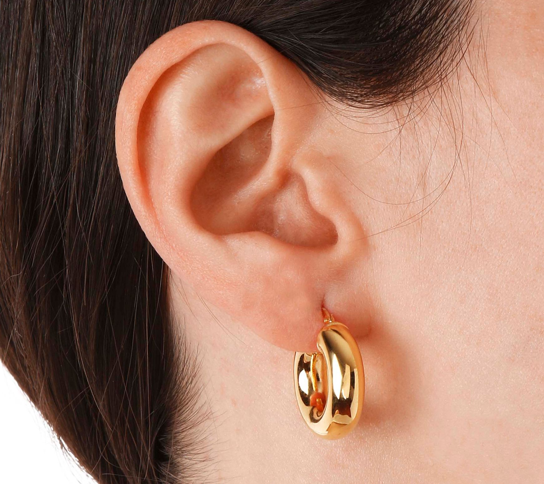 Bronzo Italia Polished Round Hoop Earrings