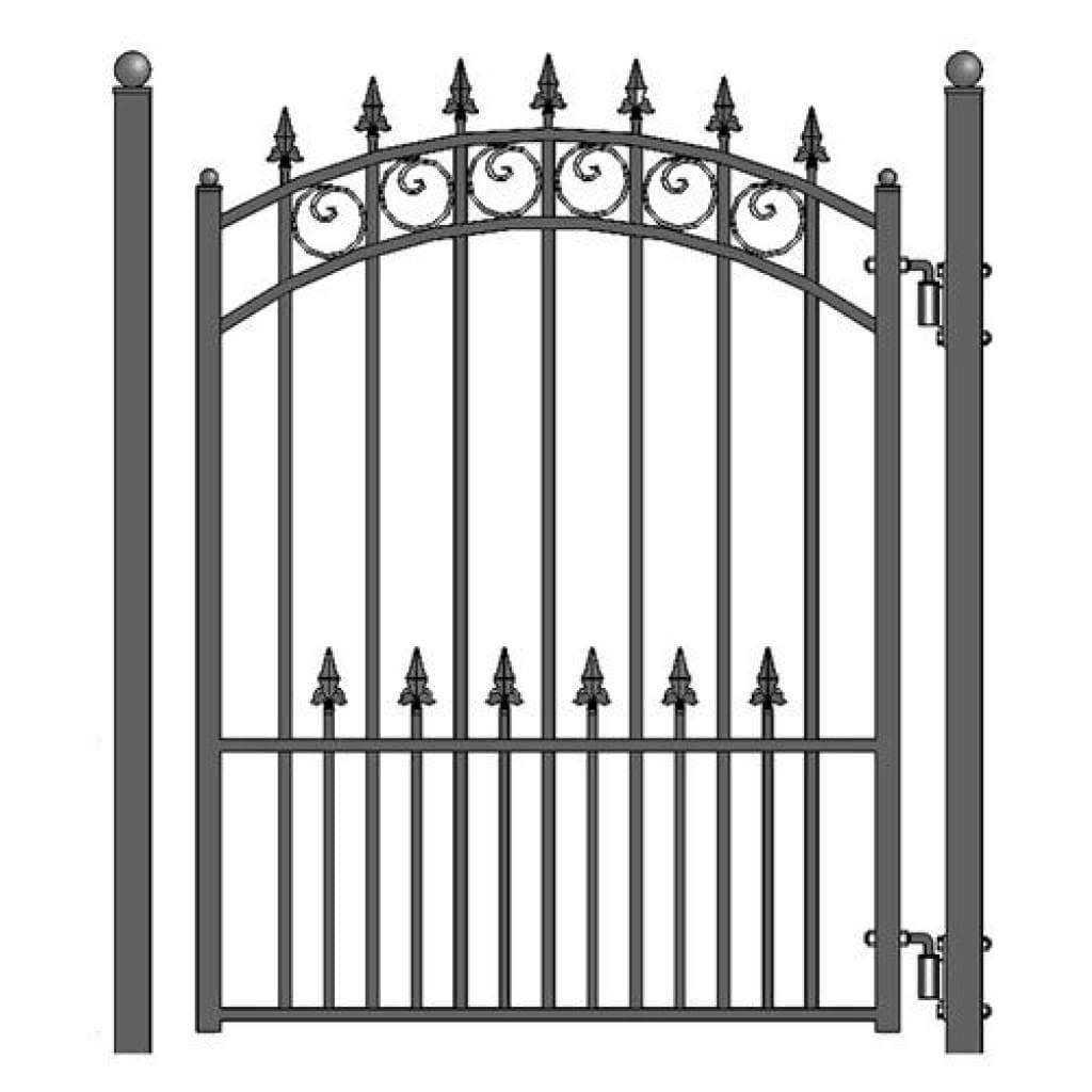 Aleko PGPRA-UNB 5 ft. Prague Style Iron Pedestrian Gate, Black