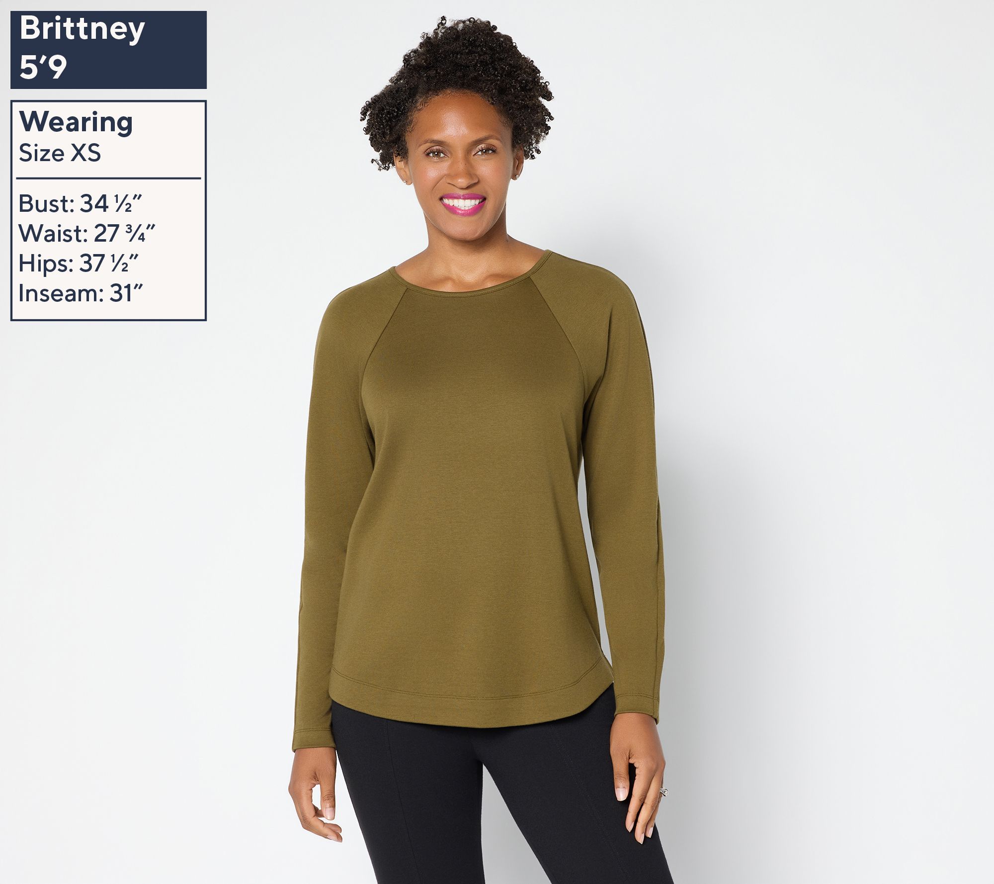 Martha Stewart Signature Essentials Modern Raglan Long Sleeve Top