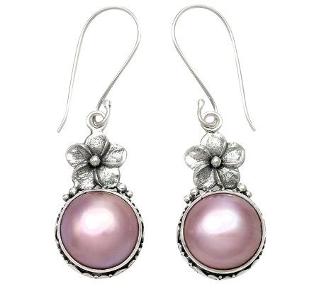 Novica Artisan Crafted Sterling Cultured Mabe Pearl Earrings
