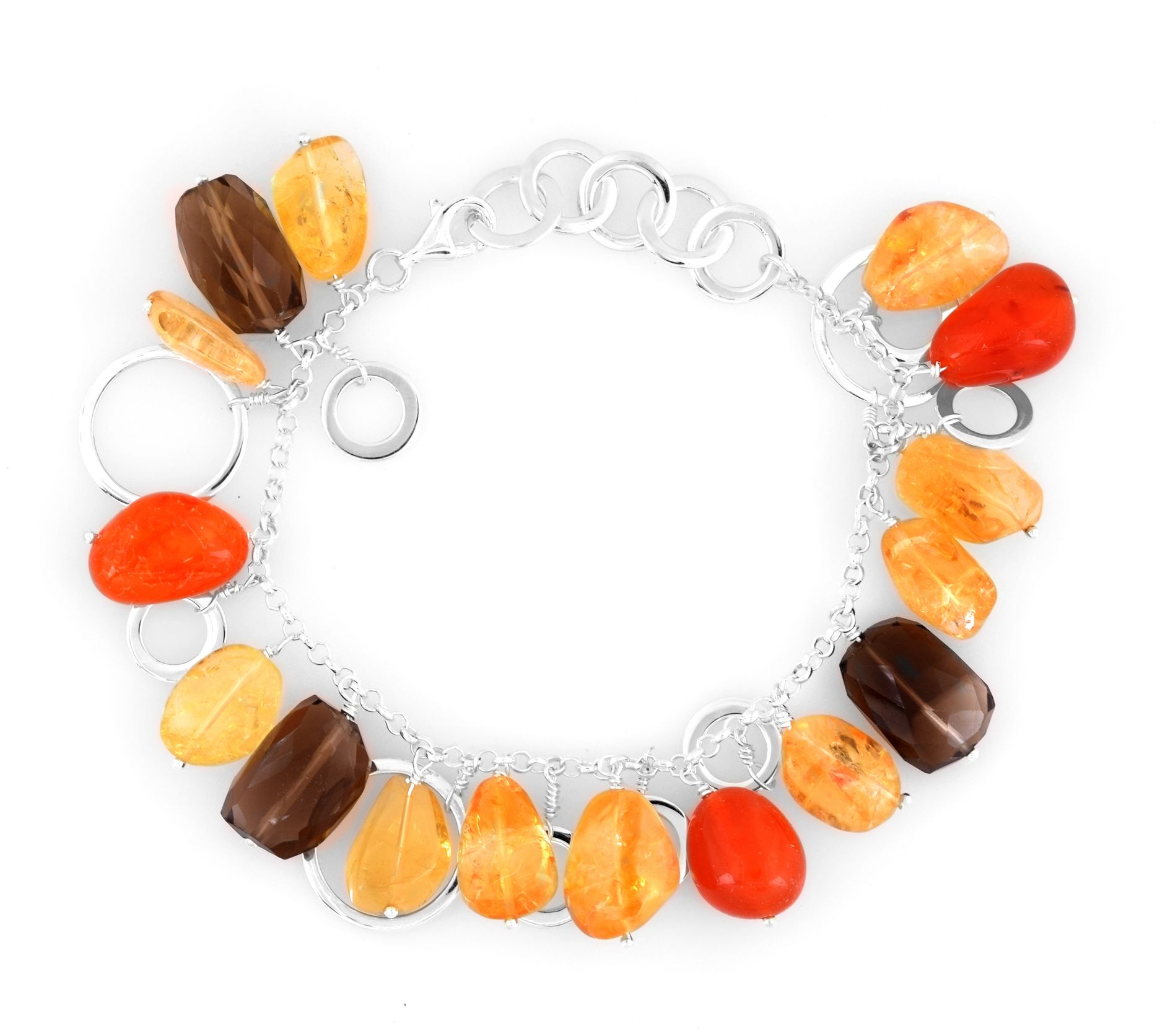 Sterling Silver Multi-Gemstone Bead Bracelet
