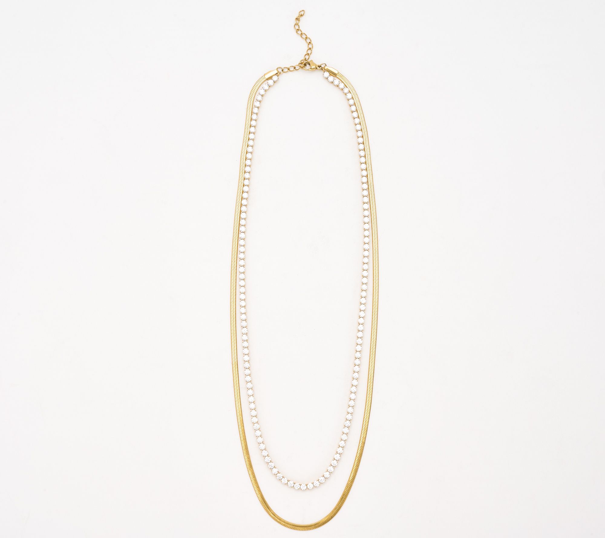 Steel by Diamonique Layered Necklace