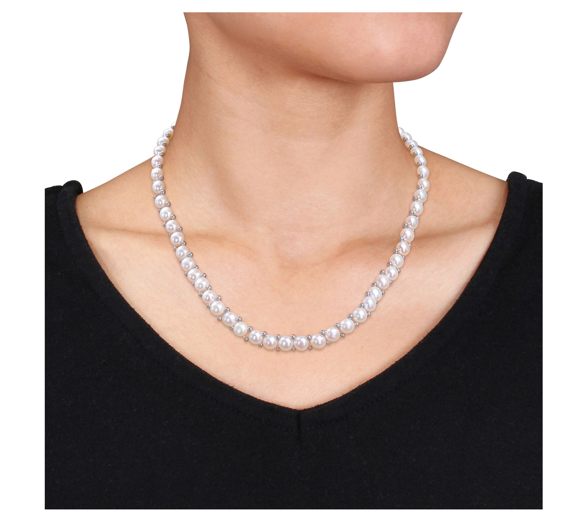 Affinity Cultured Pearl Earring, Necklace & Braelet, Sterling