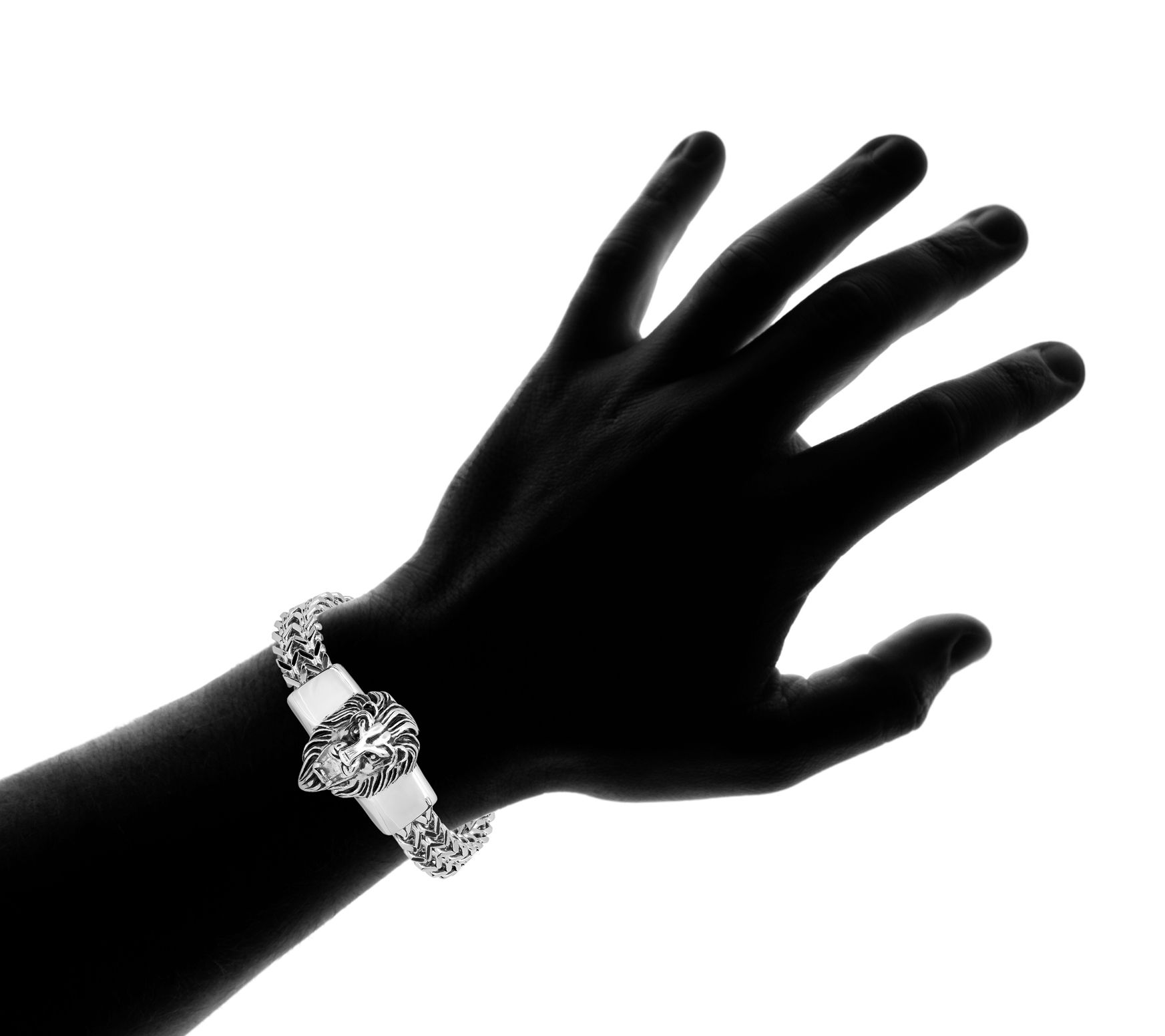 Steel by Design Men's Lion's Head Bracelet