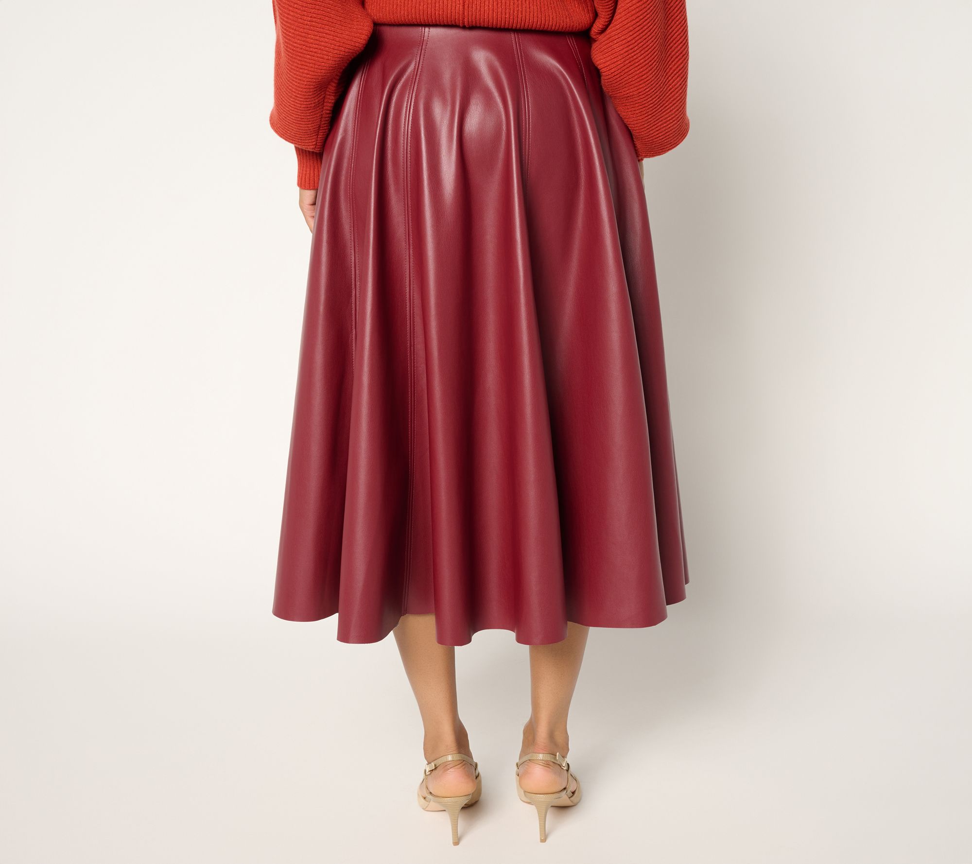 Carla Rockmore Collection Regular Faux Leather Circle Skirt