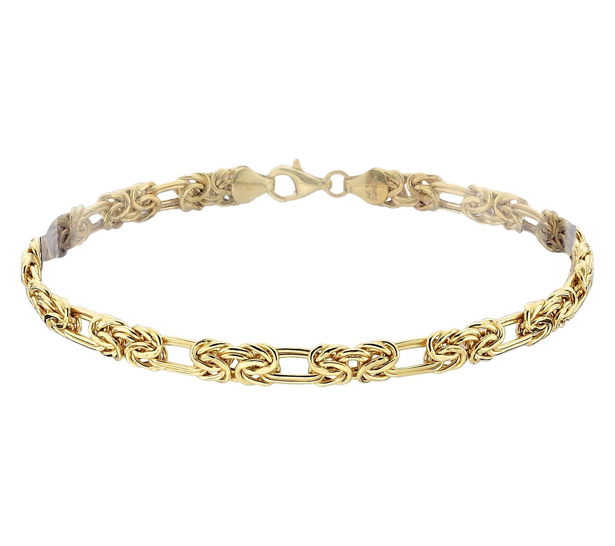Adorna 14K Gold Byzantine & Double Oval Link Bracelet