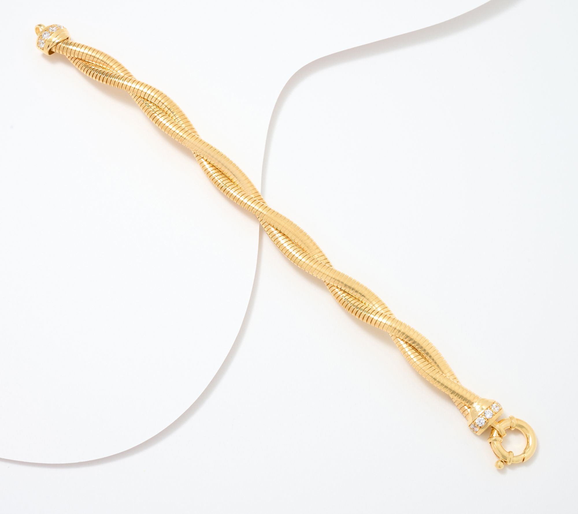 Diamonique Italia Tubogas Twisted Bracelet, Sterling Silver