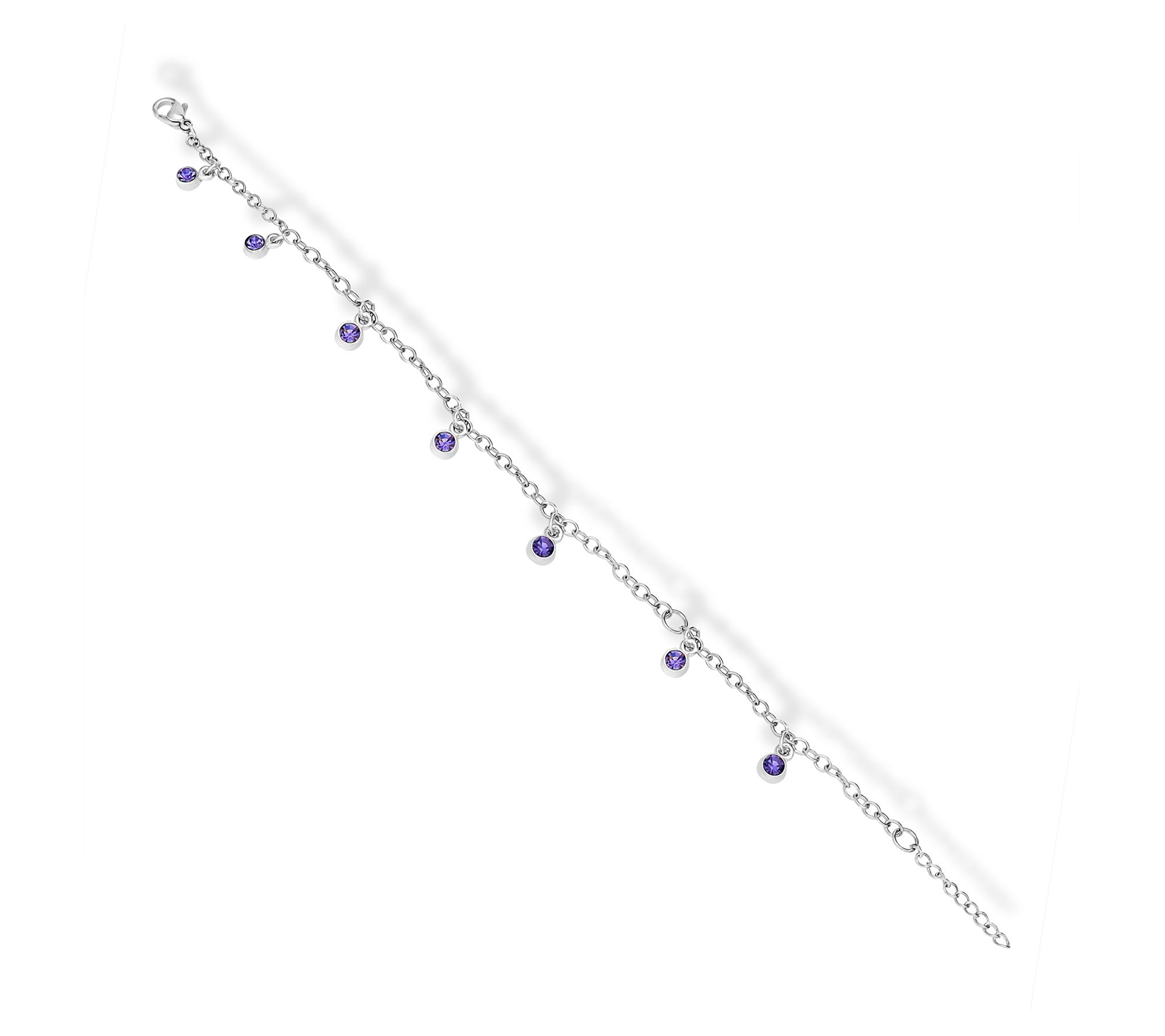 Steel by Design Crystal Birthstone Charm Ankle Bracelet