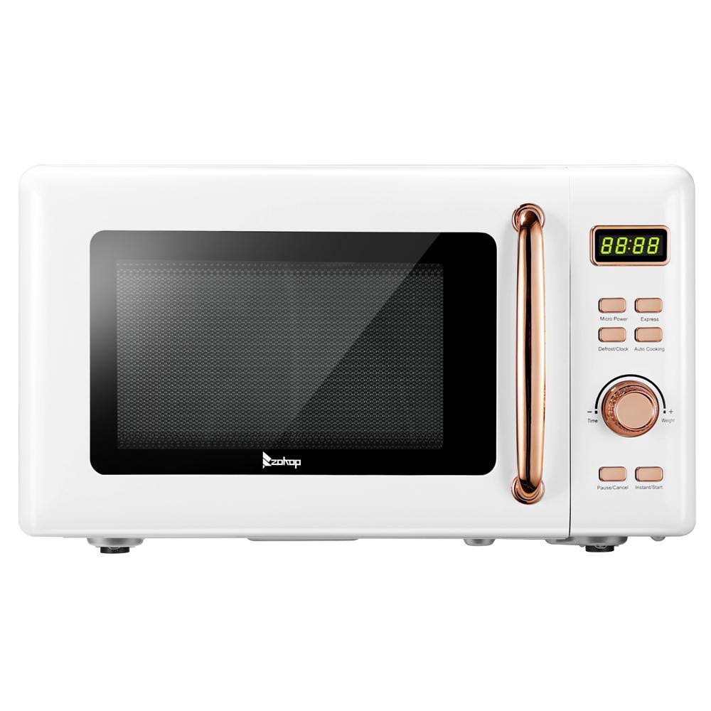 Winado 0.7 Cu. ft. Retro Countertop Microwave with Display in White