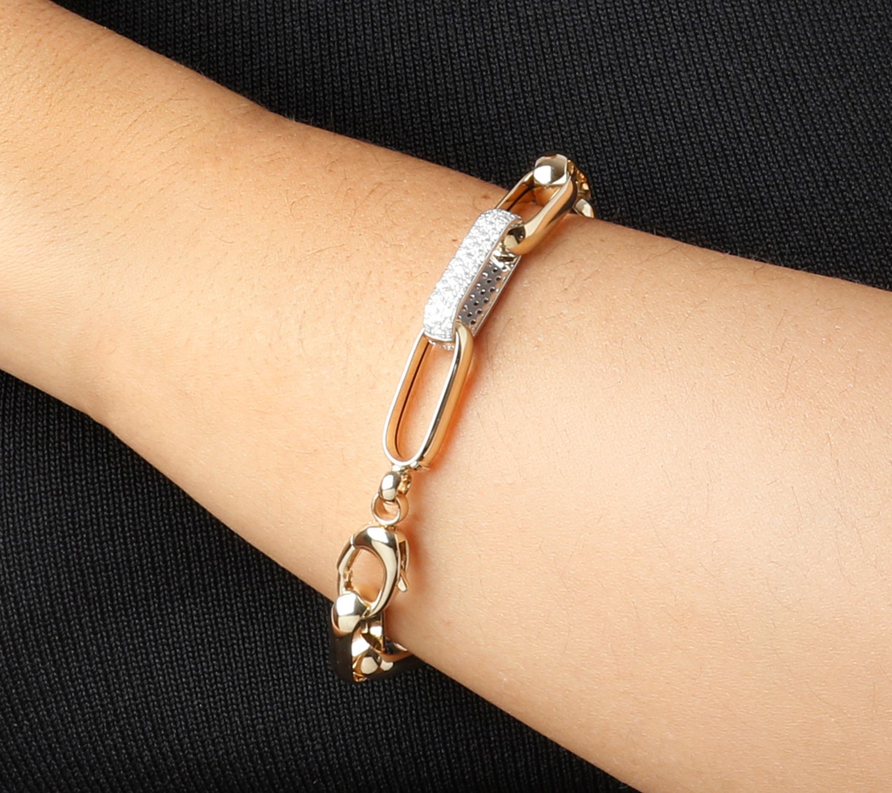 Alberto Milani 1.15 cttw Diamond Paperclip Lin k Bracelet, 14K