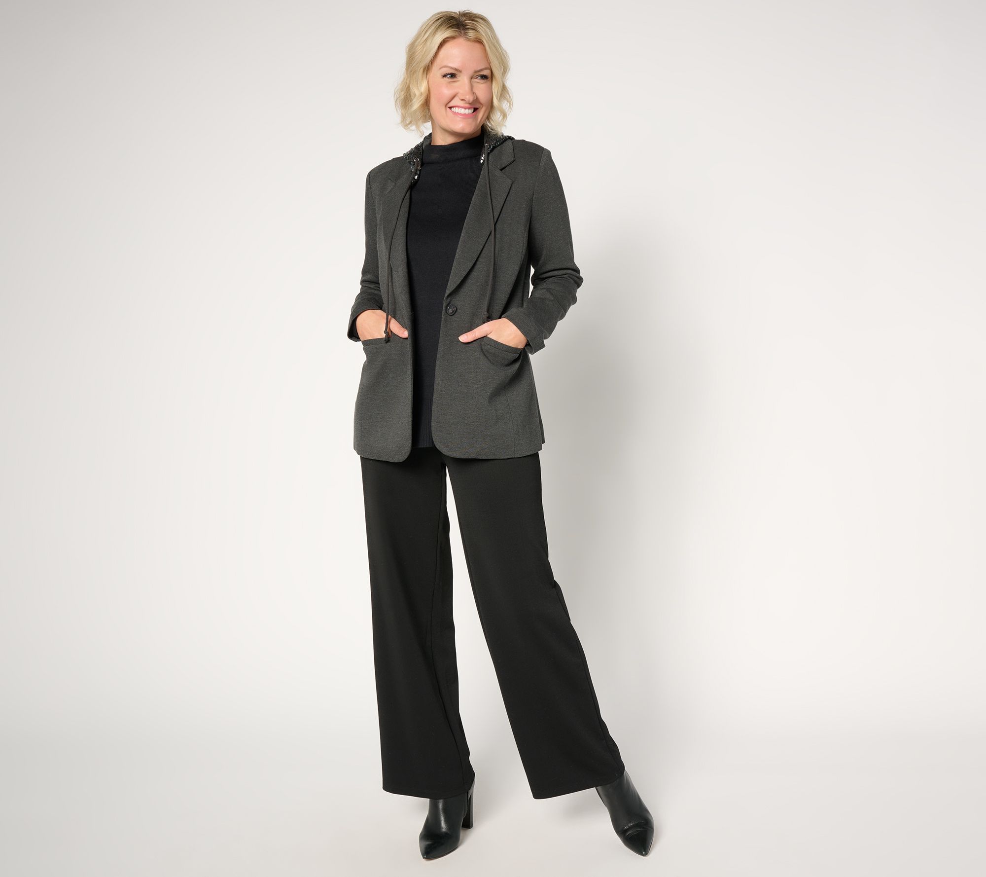 Jingle Belles by Kim Gravel Shine On Sequin Chic Ponte Blazer