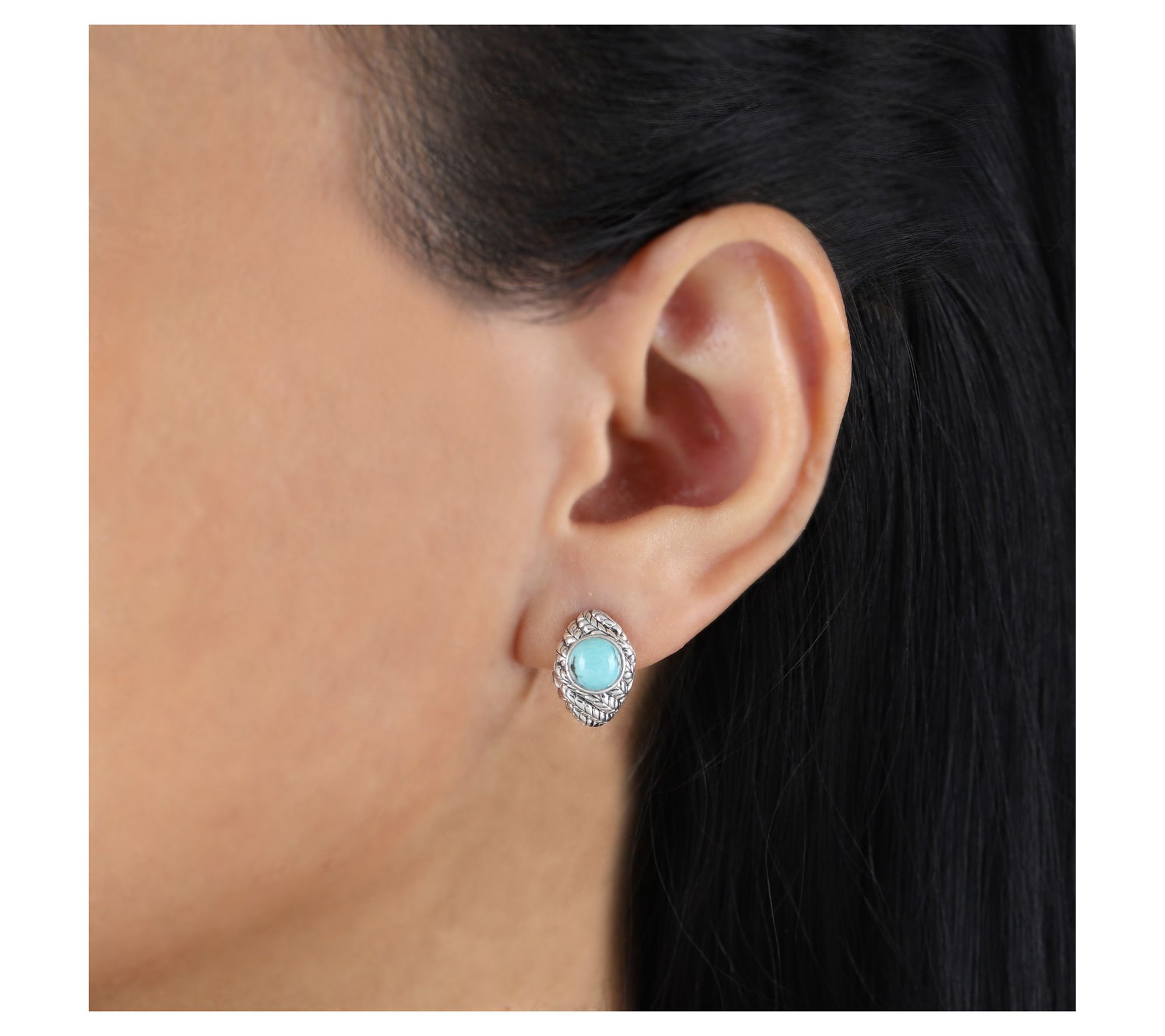 Tiffany Kay Studio Sterling Turquoise Huggie Hoop Earrings