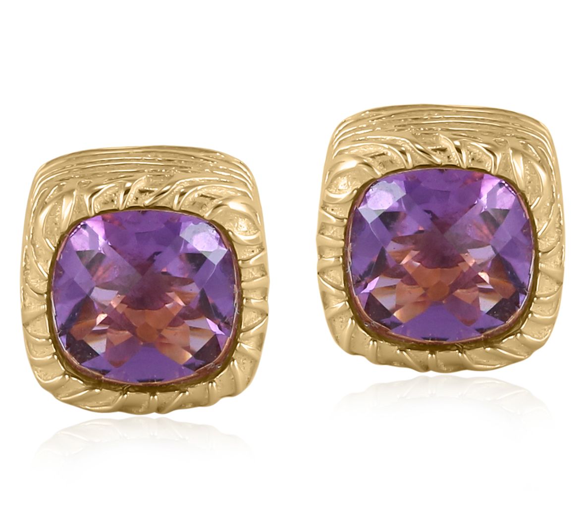 Christian James by Scott Grimes 14K Clad Cushion Cut Earrings
