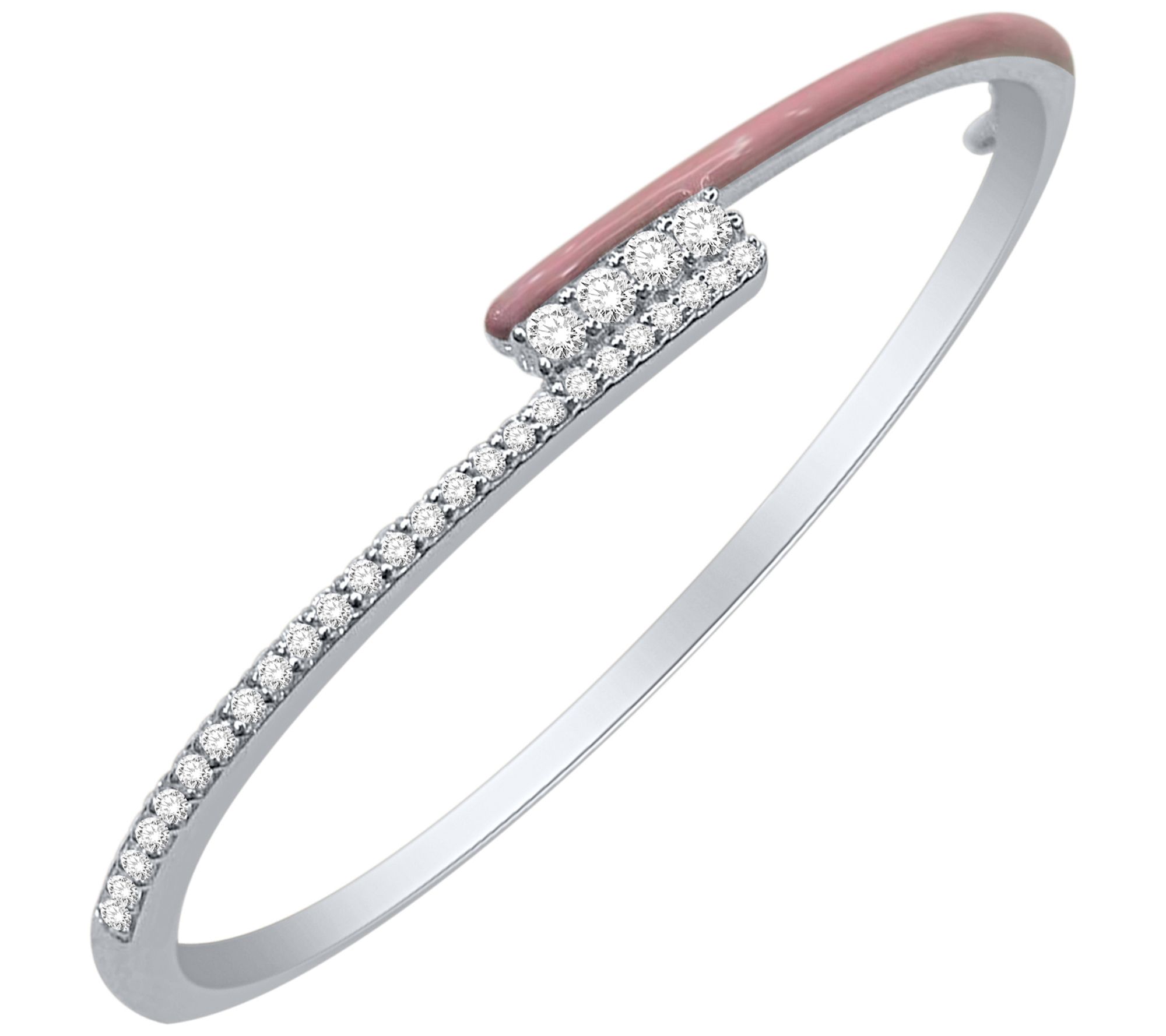 Affinity Diamonds Pink Enamel Bracelet, 0.55 cttw, Sterling