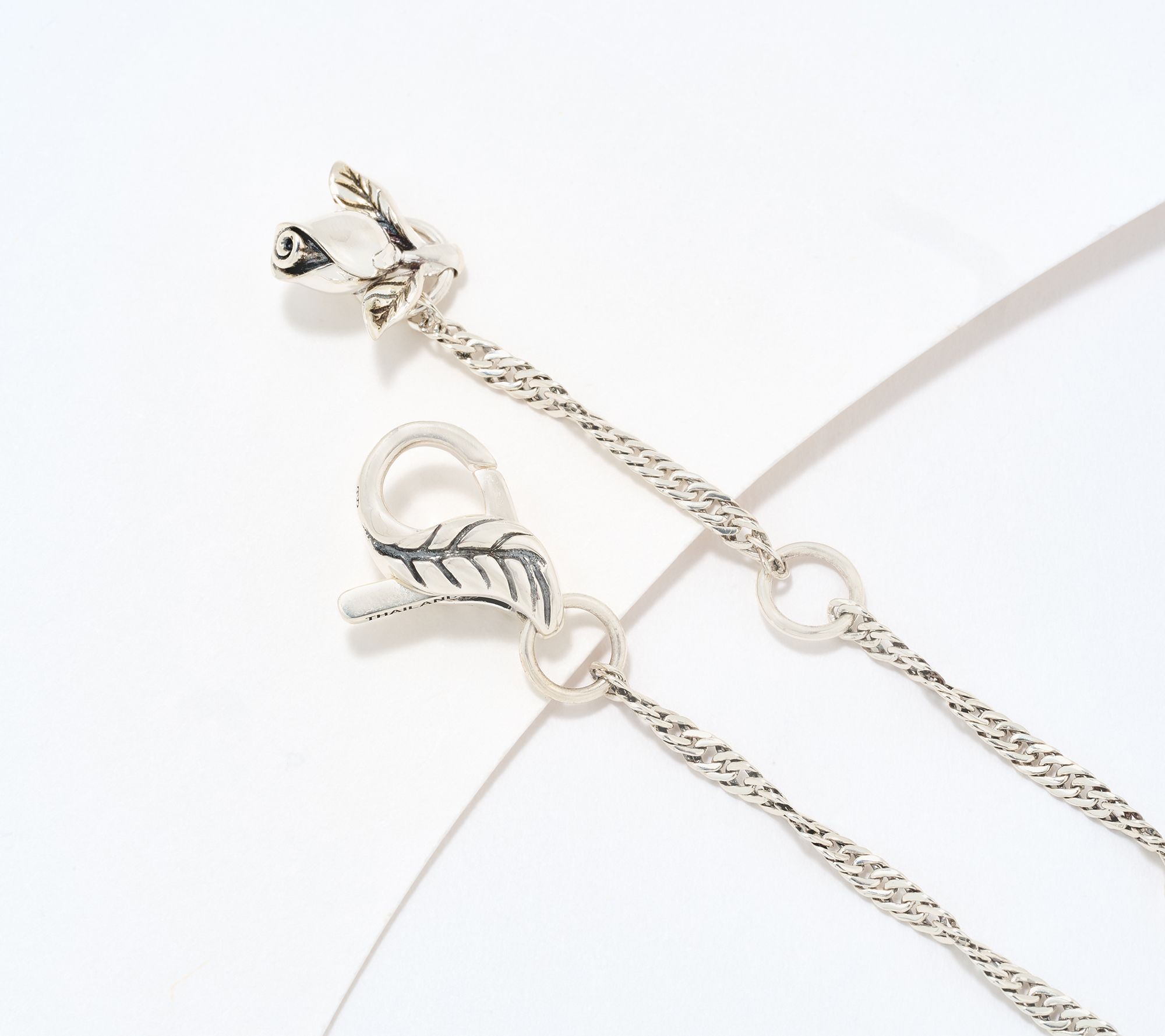 Third Person Sterling Petite Emerald Cut Gemstone Rose Necklace