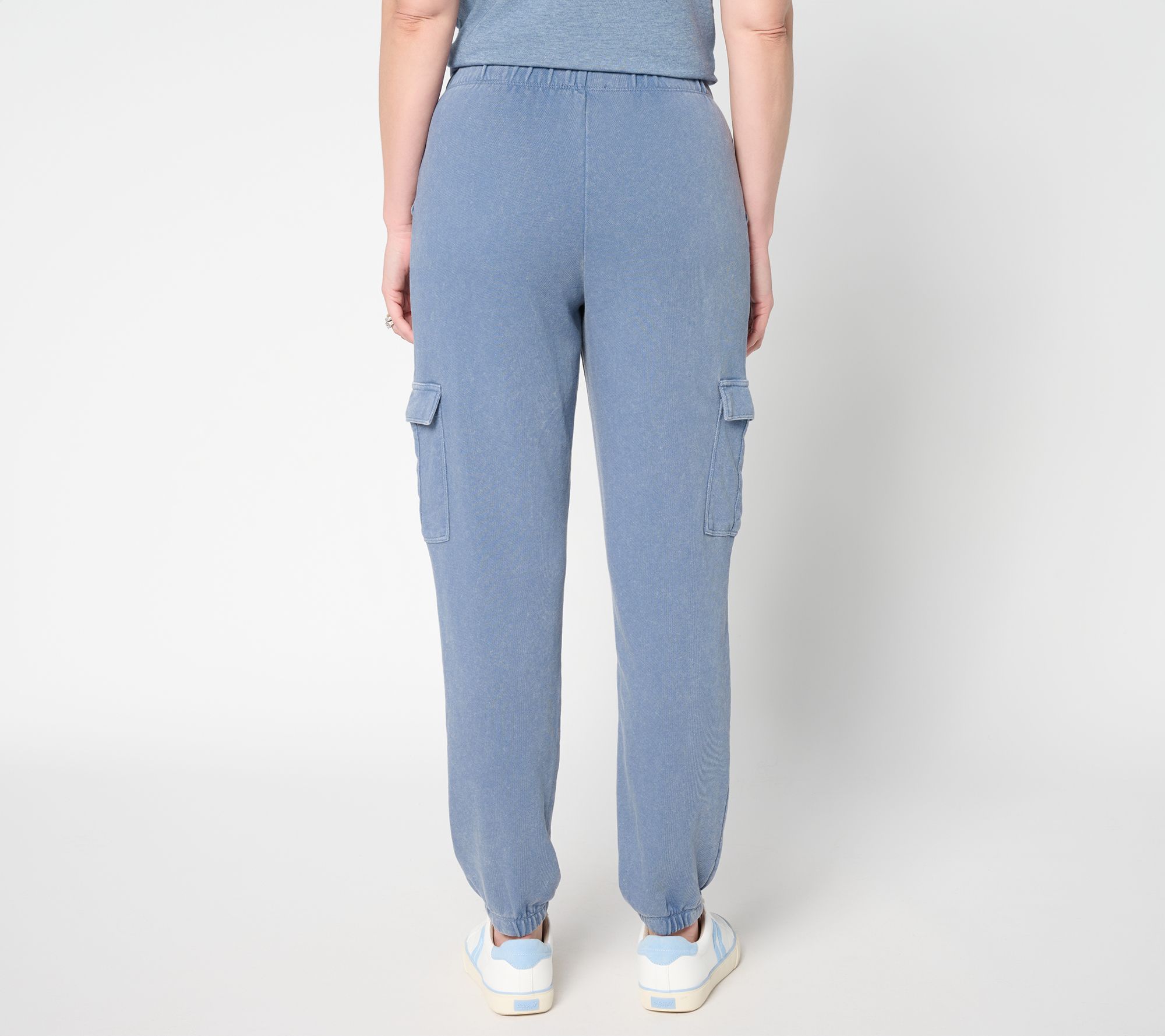 AnyBody Regular Washed French Terry Cargo Jogger Pant