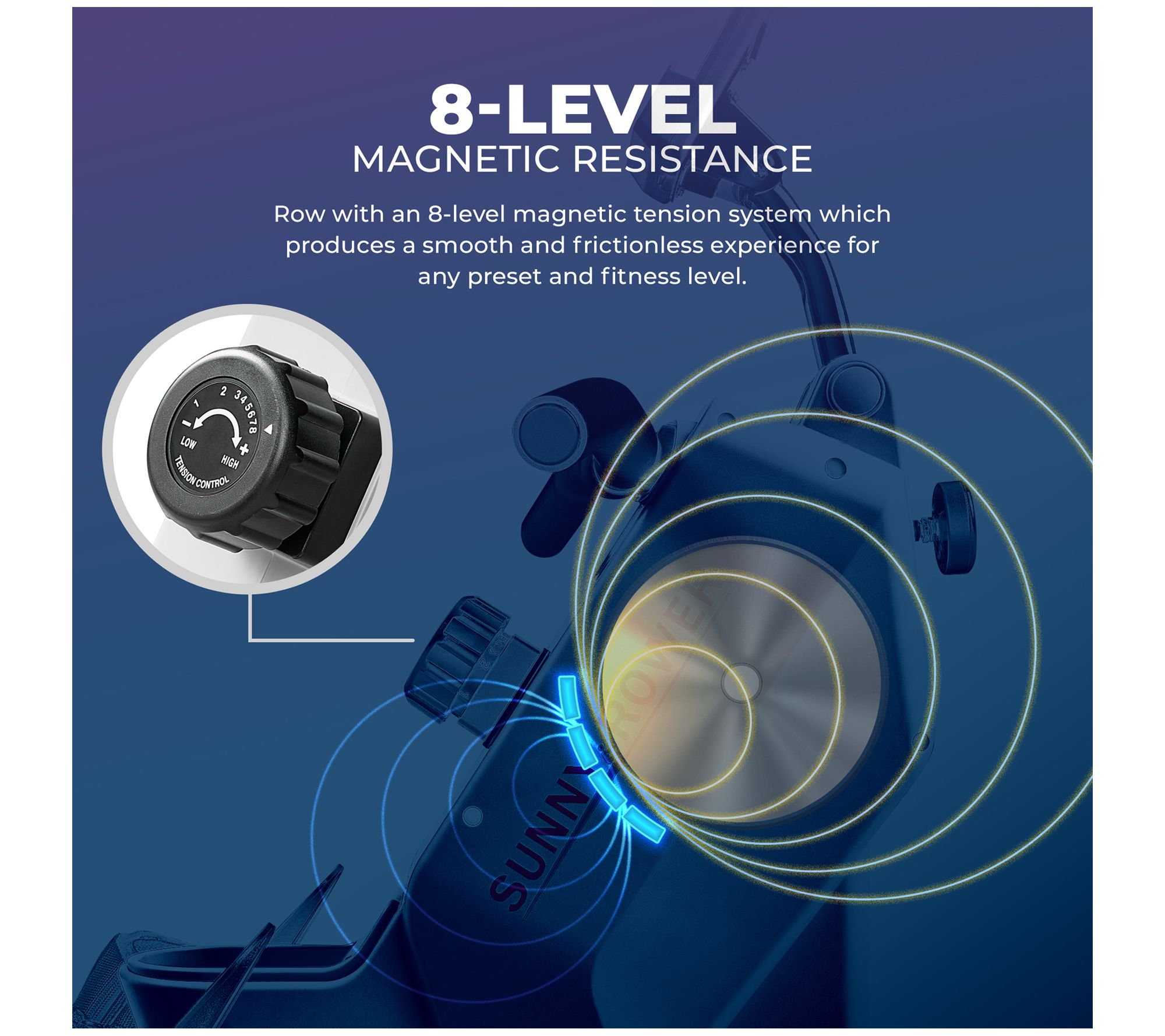 Sunny Health Fitness SMART Foldable Magnetic Rower