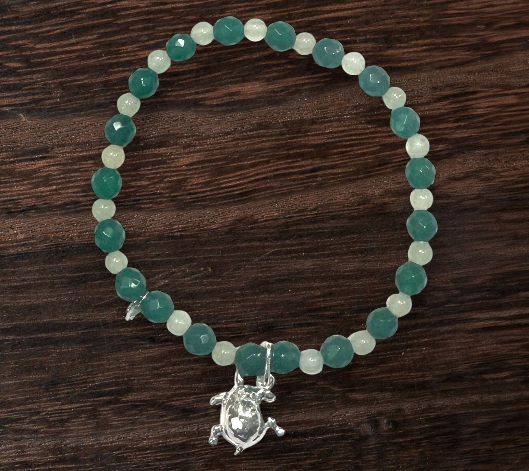 Alkeme Sterling Tide of Time Turtle Gemstone Bead Bracelet